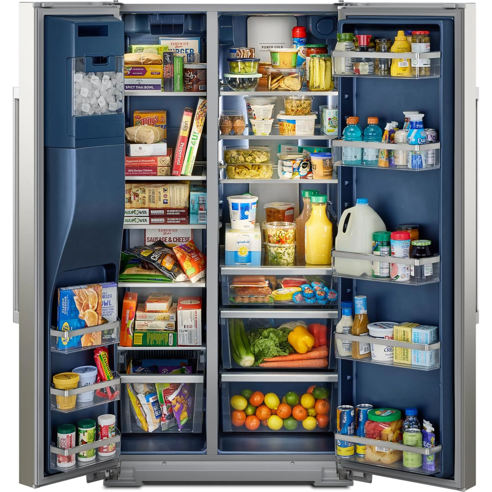 Maytag 36-Inch Counter-Depth Side-by-Side Refrigerator with Arctic Blue Interior - 20.8 Cu. Ft. - Fingerprint Resistant Stainless Steel (MRSC6636RZ) - Image 27