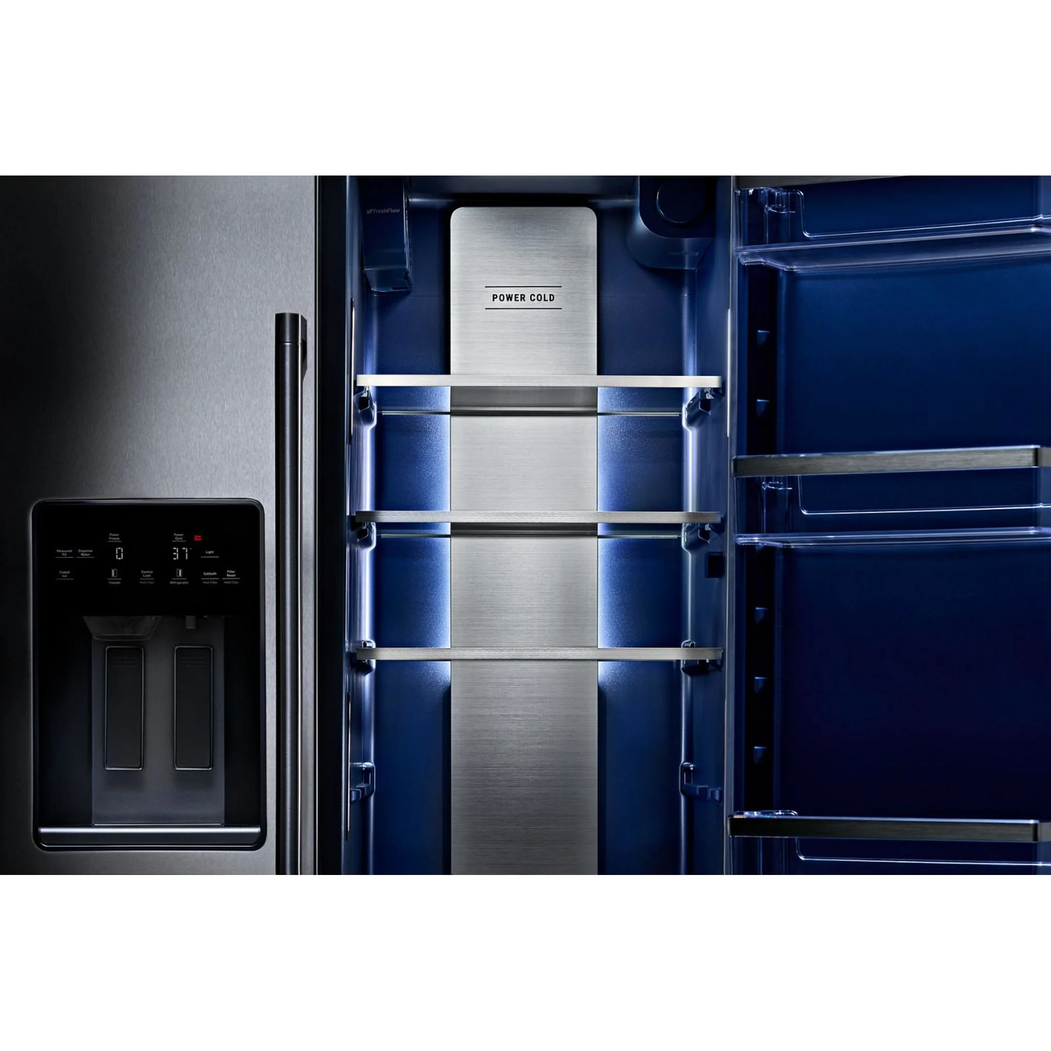 Maytag 36-Inch Counter-Depth Side-by-Side Refrigerator with Arctic Blue Interior - 20.8 Cu. Ft. - Fingerprint Resistant Stainless Steel (MRSC6636RZ) - Image 28