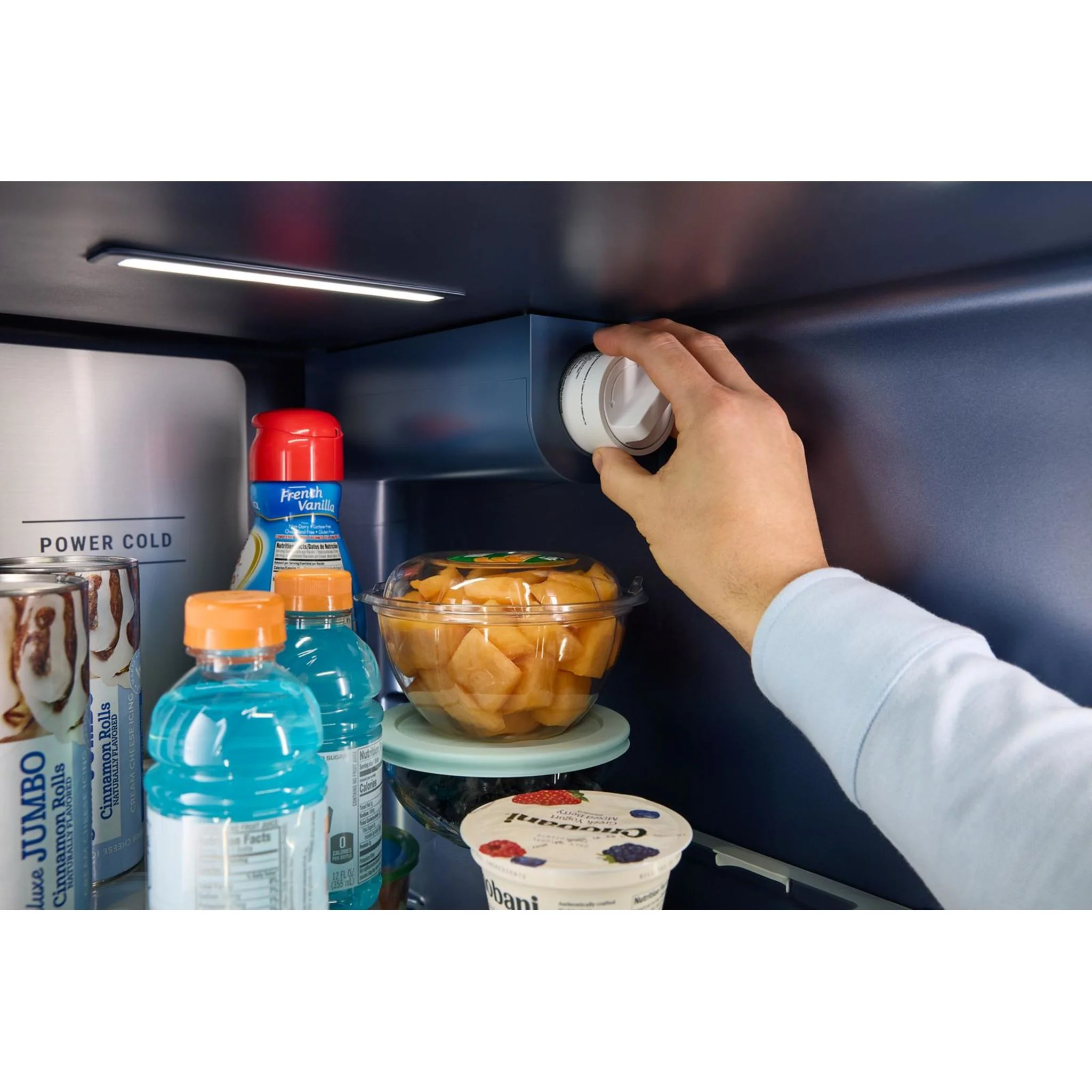 Maytag 36-Inch Counter-Depth Side-by-Side Refrigerator with Arctic Blue Interior - 20.8 Cu. Ft. - Fingerprint Resistant Stainless Steel (MRSC6636RZ) - Image 3