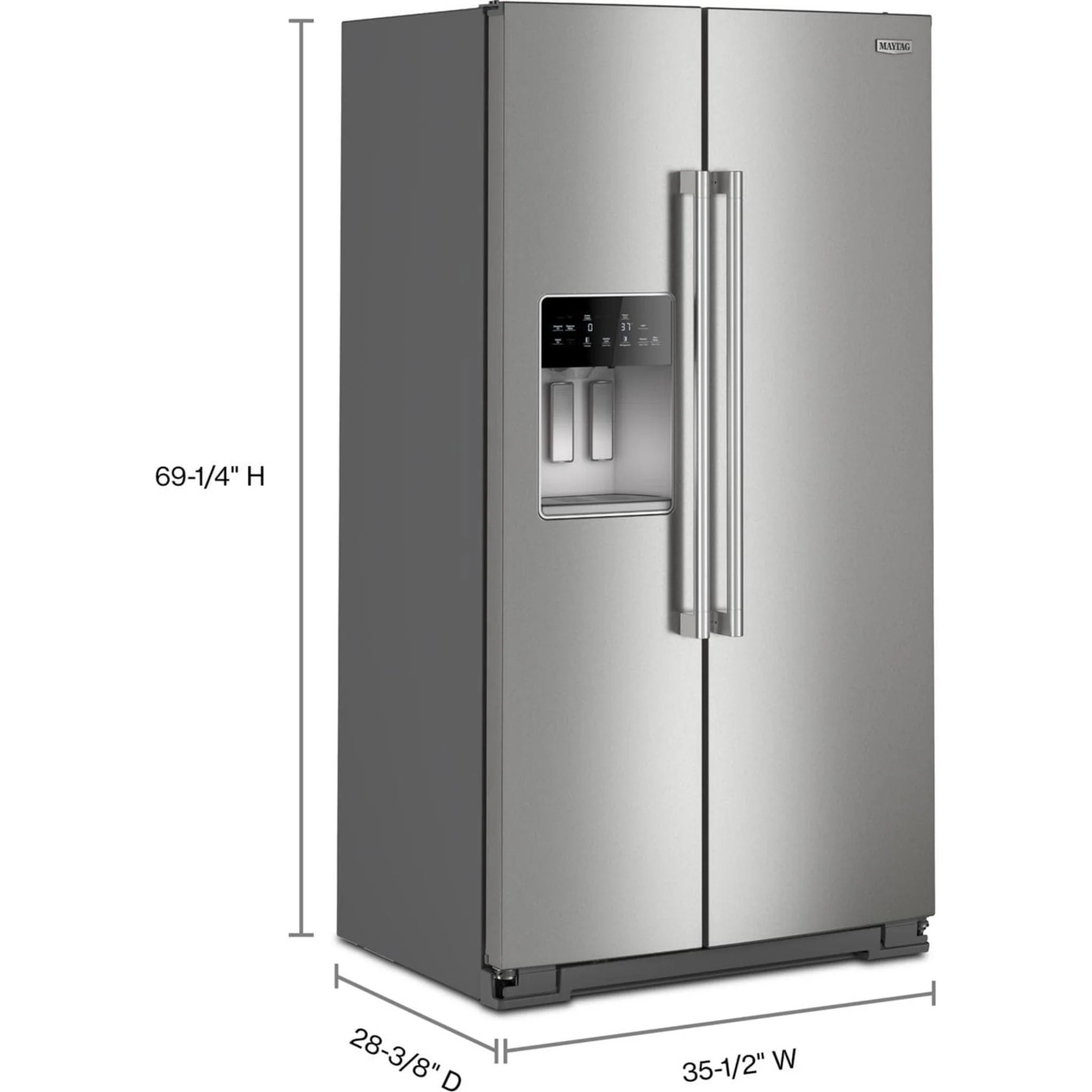 Maytag 36-Inch Counter-Depth Side-by-Side Refrigerator with Arctic Blue Interior - 20.8 Cu. Ft. - Fingerprint Resistant Stainless Steel (MRSC6636RZ) - Image 9