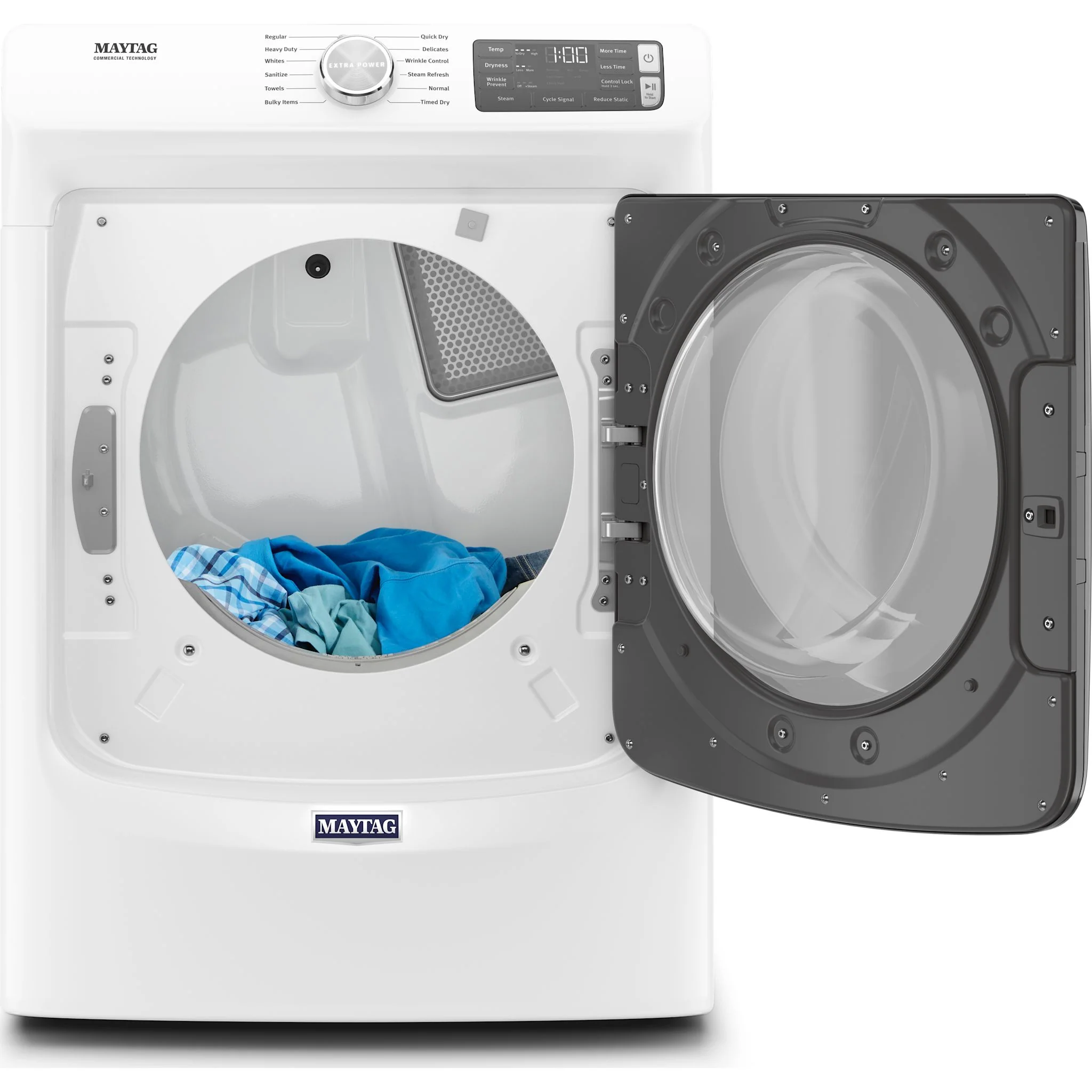 Maytag Front Load Gas Dryer with Extra Power and Quick Dry Cycle - 7.3 cu. ft. -White (MGD6630HW) - Image 5