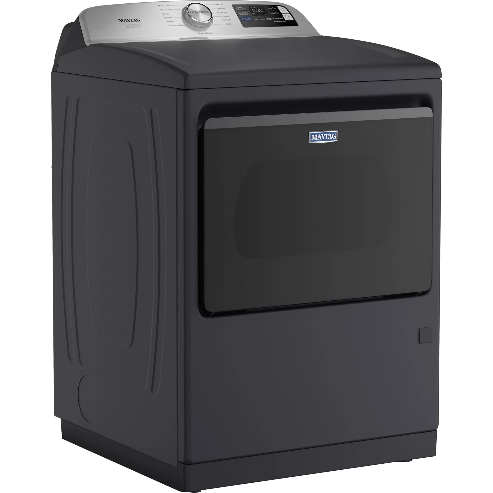 Maytag 7.4 Cu. Ft. Pet Pro Top Load Gas Dryer with Extra Power and Sanitize Cycle - Midnight Steel (MGD7205RF) - Image 2