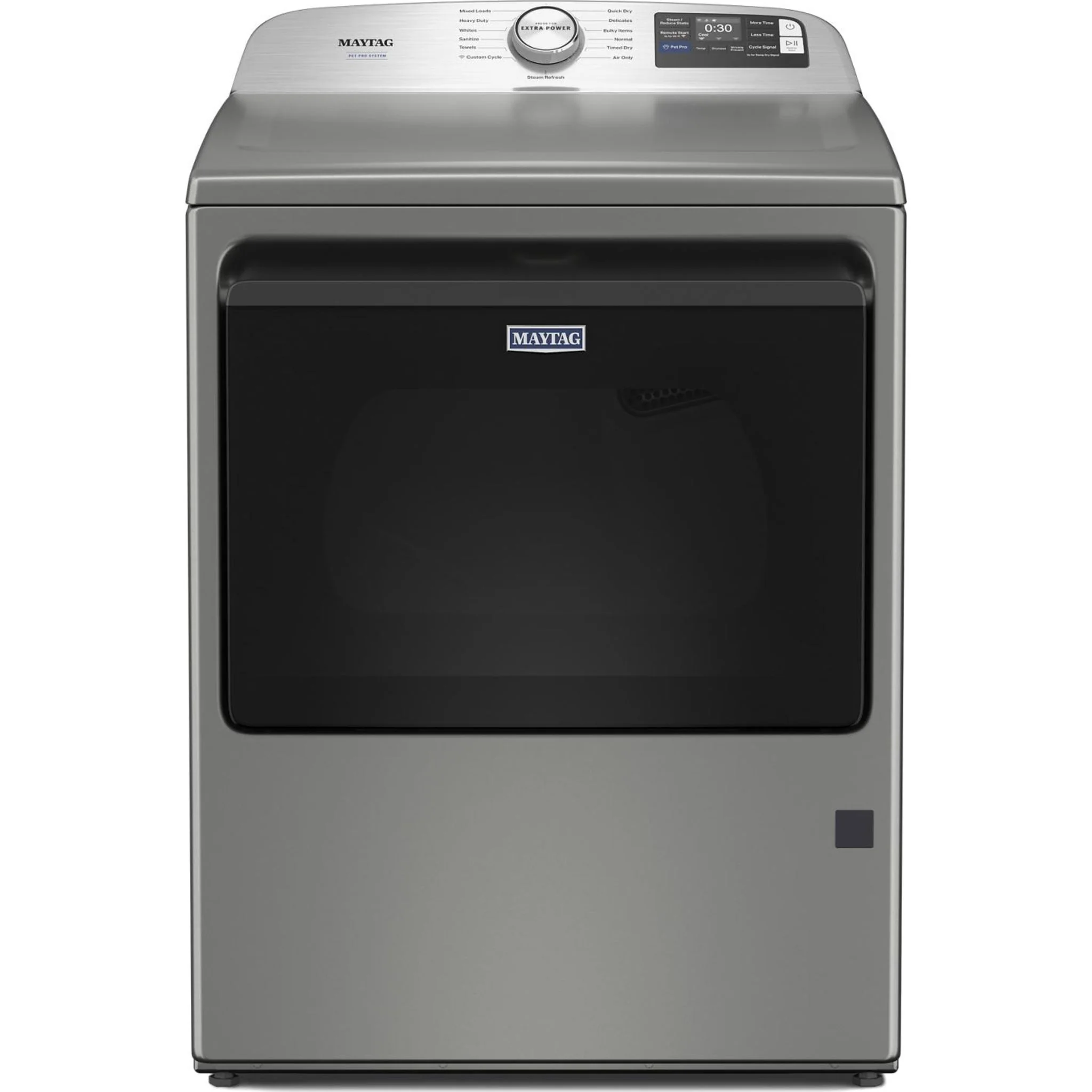 Maytag 7.4 Cu. Ft. Pet Pro Top Load Gas Dryer with Extra Power and Sanitize Cycle - Classic Silver (MGD7205RR)