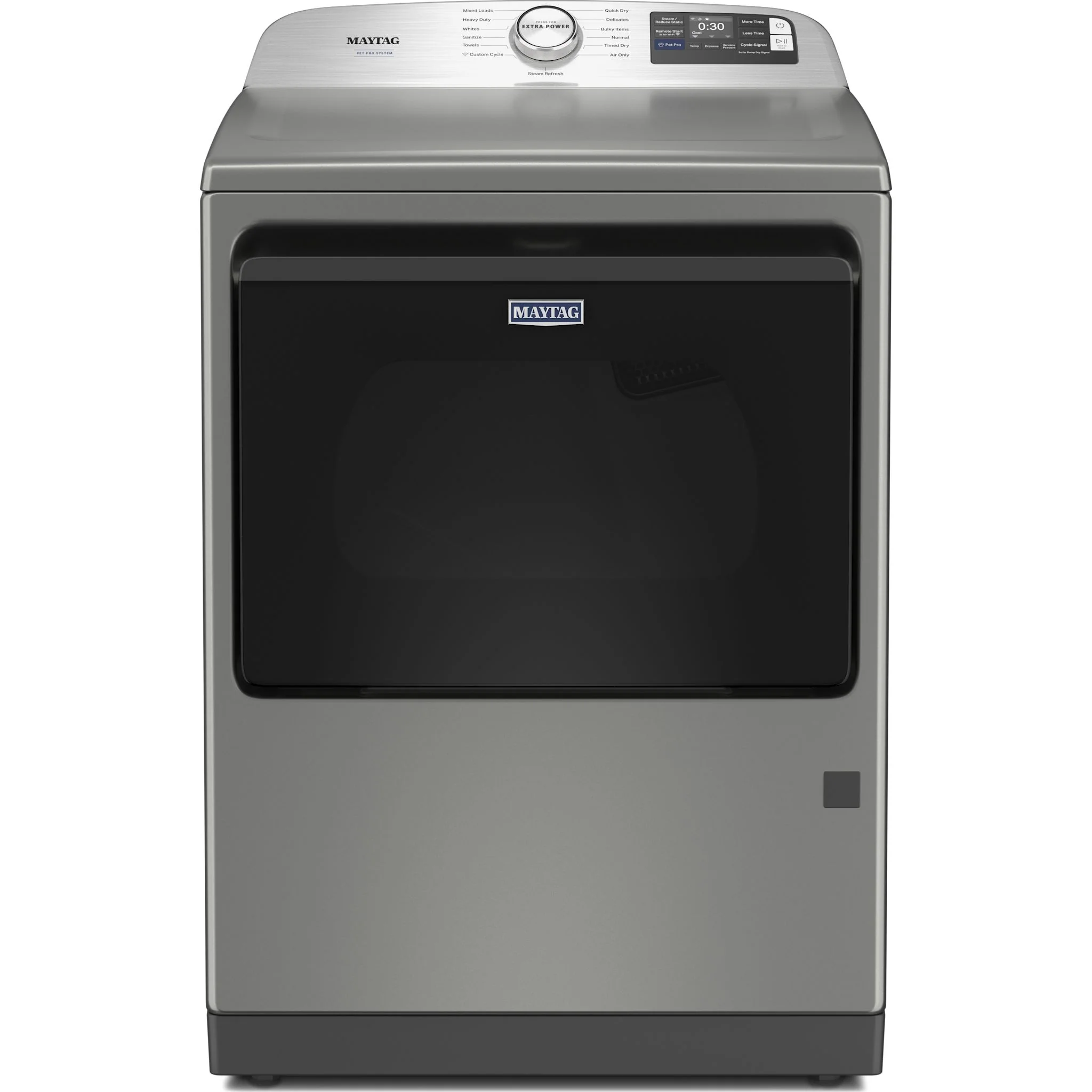 Maytag 7.4 Cu. Ft. Pet Pro Top Load Gas Dryer with Extra Power and Sanitize Cycle - Classic Silver (MGD7205RR) - Image 2
