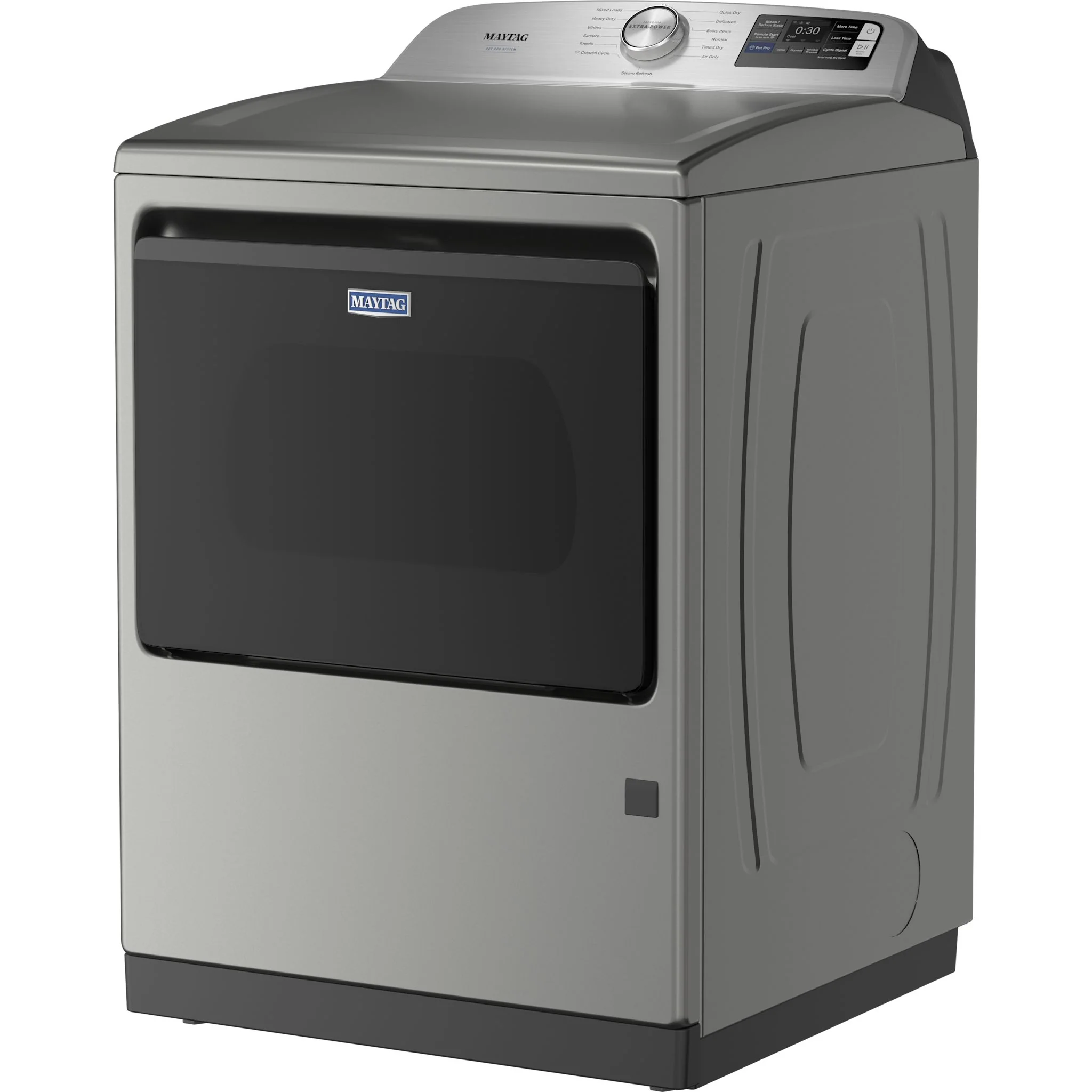 Maytag 7.4 Cu. Ft. Pet Pro Top Load Gas Dryer with Extra Power and Sanitize Cycle - Classic Silver (MGD7205RR) - Image 4