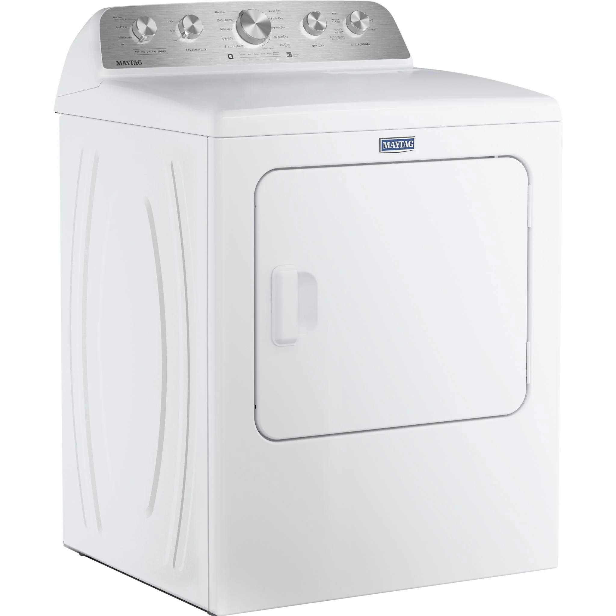 Maytag 7.0 Cu Ft. Load Electric Dryer with Extra Power and Pet Pro Option - White (YMED5605RW) - Image 3