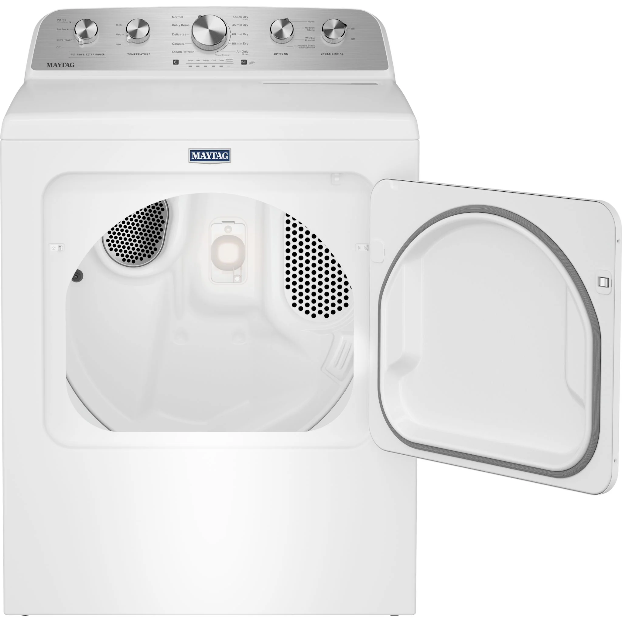 Maytag 7.0 Cu Ft. Load Electric Dryer with Extra Power and Pet Pro Option - White (YMED5605RW) - Image 5