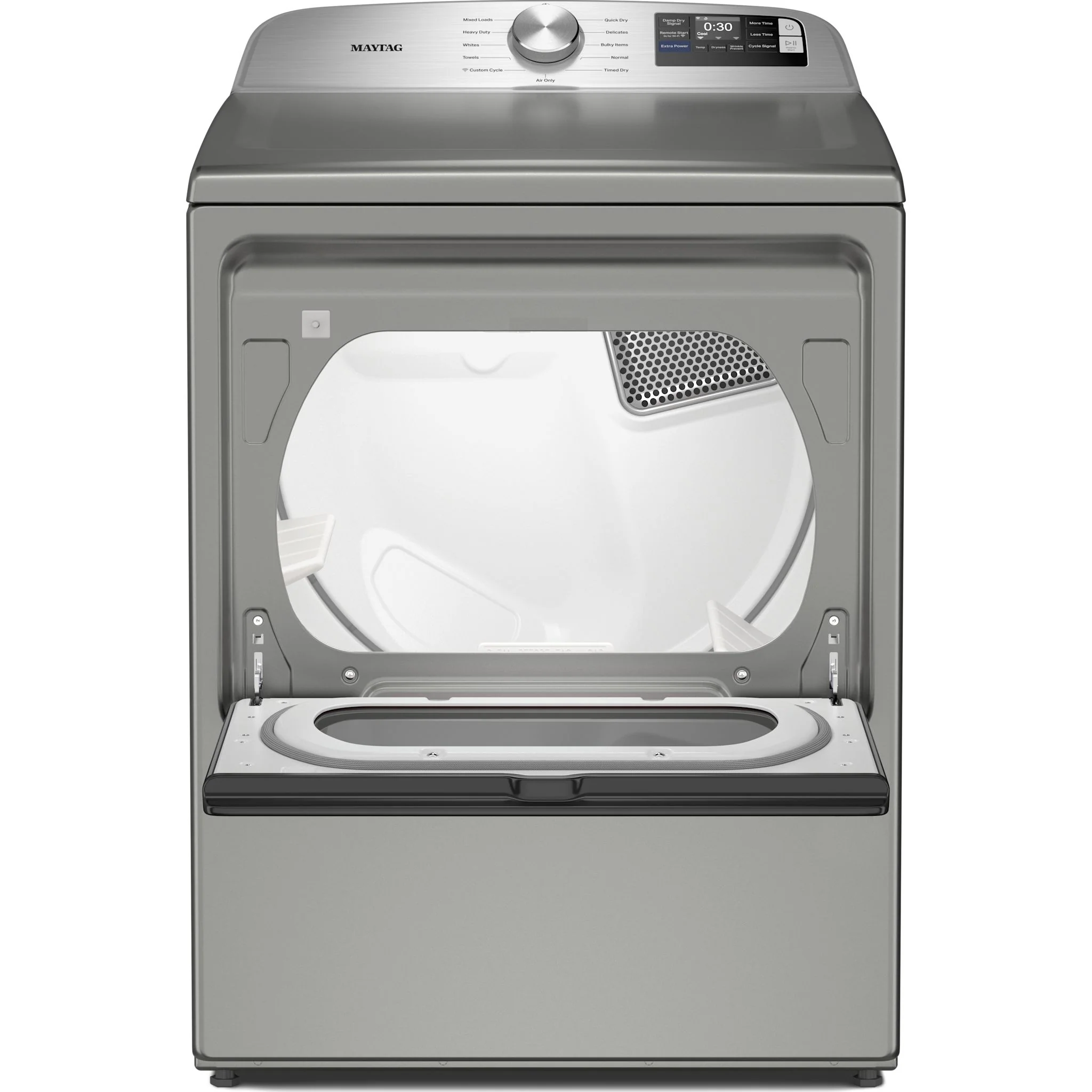 Maytag 7.4 Cu. Ft. Top Load Electric Dryer with Extra Power and Advanced Moisture Sensing - Radiant Silver (YMED6205RR) - Image 4
