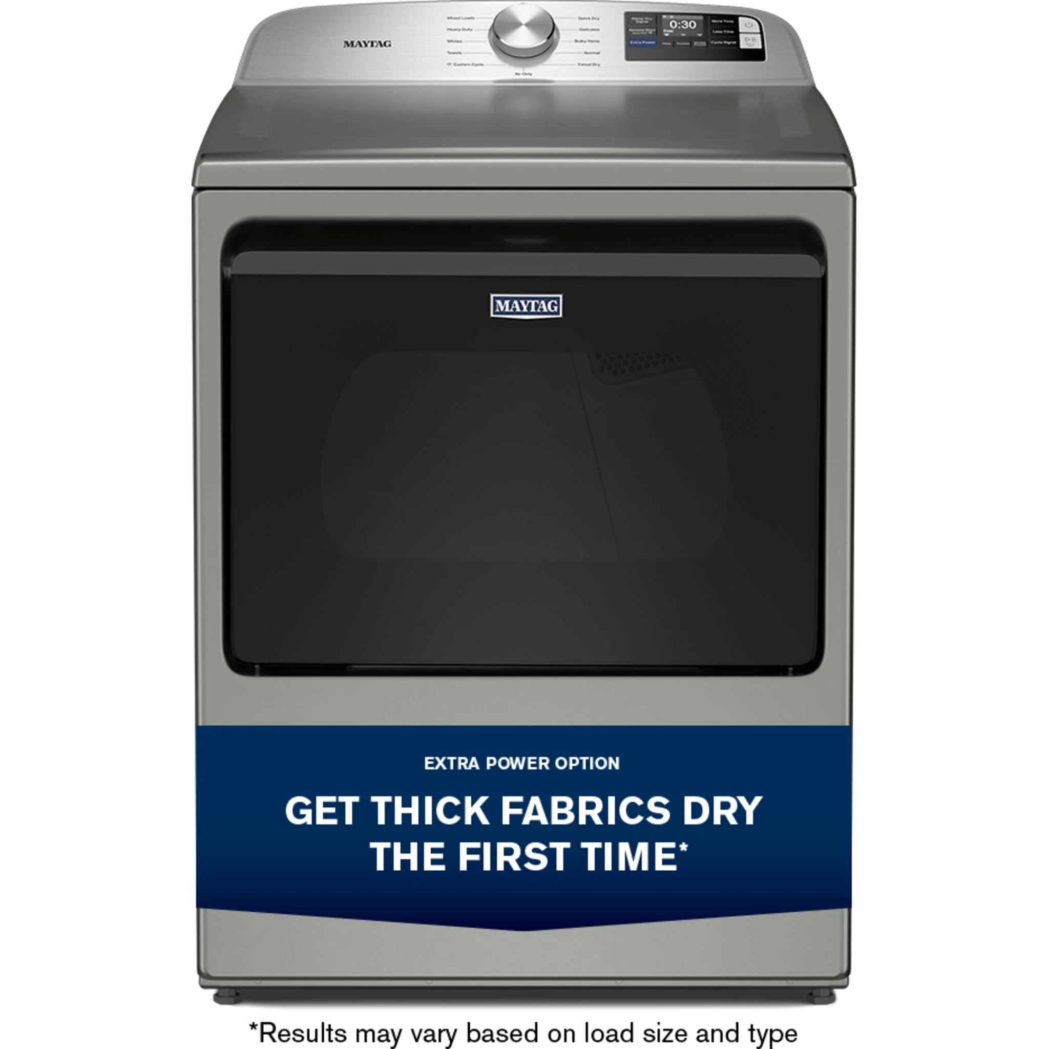 Maytag 7.4 Cu. Ft. Top Load Electric Dryer with Extra Power and Advanced Moisture Sensing - Radiant Silver (YMED6205RR) - Image 5