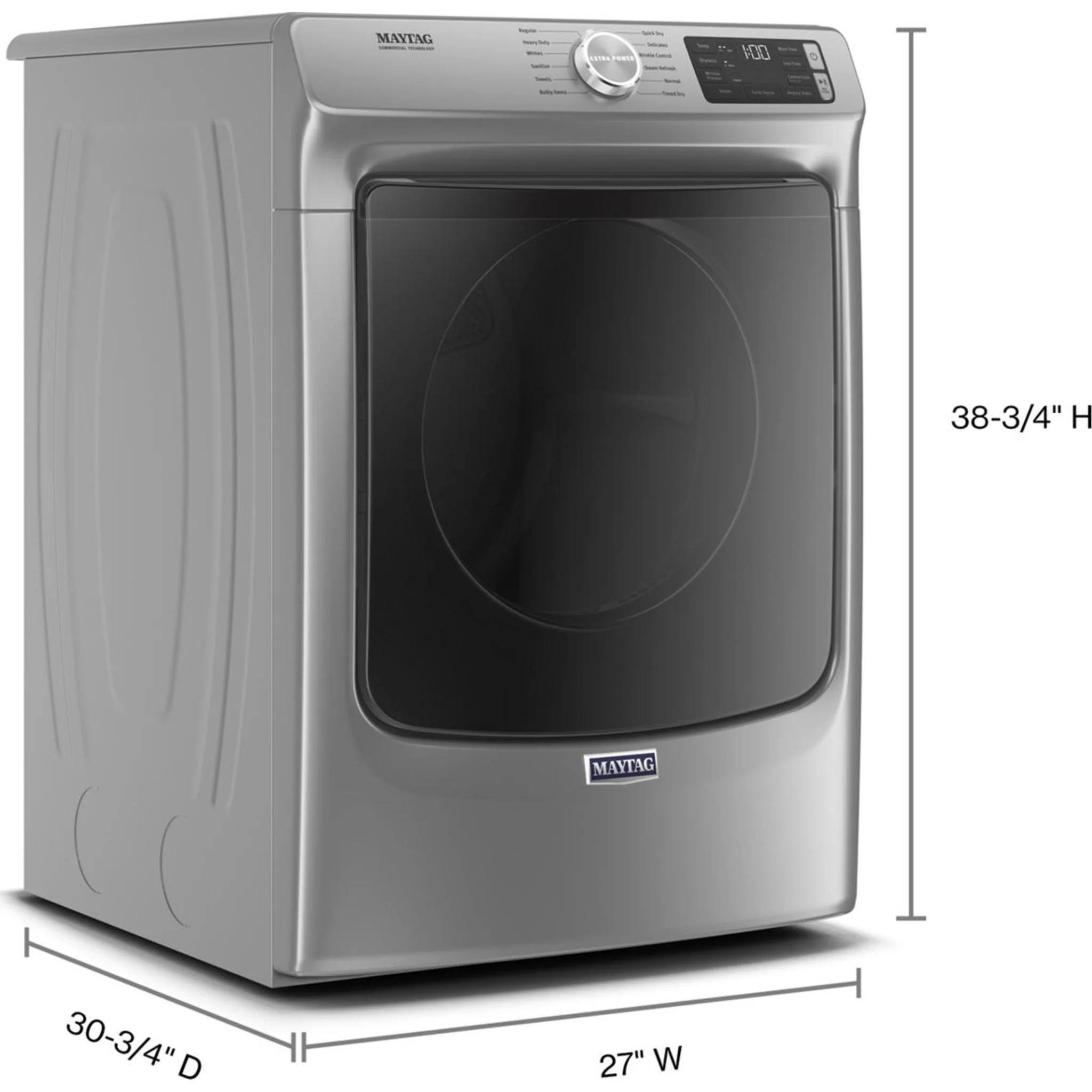 Maytag Front Load Electric Dryer with Extra Power and Quick Dry Cycle - 7.3 cu. ft. -Metallic Slate (YMED6630HC) - Image 12