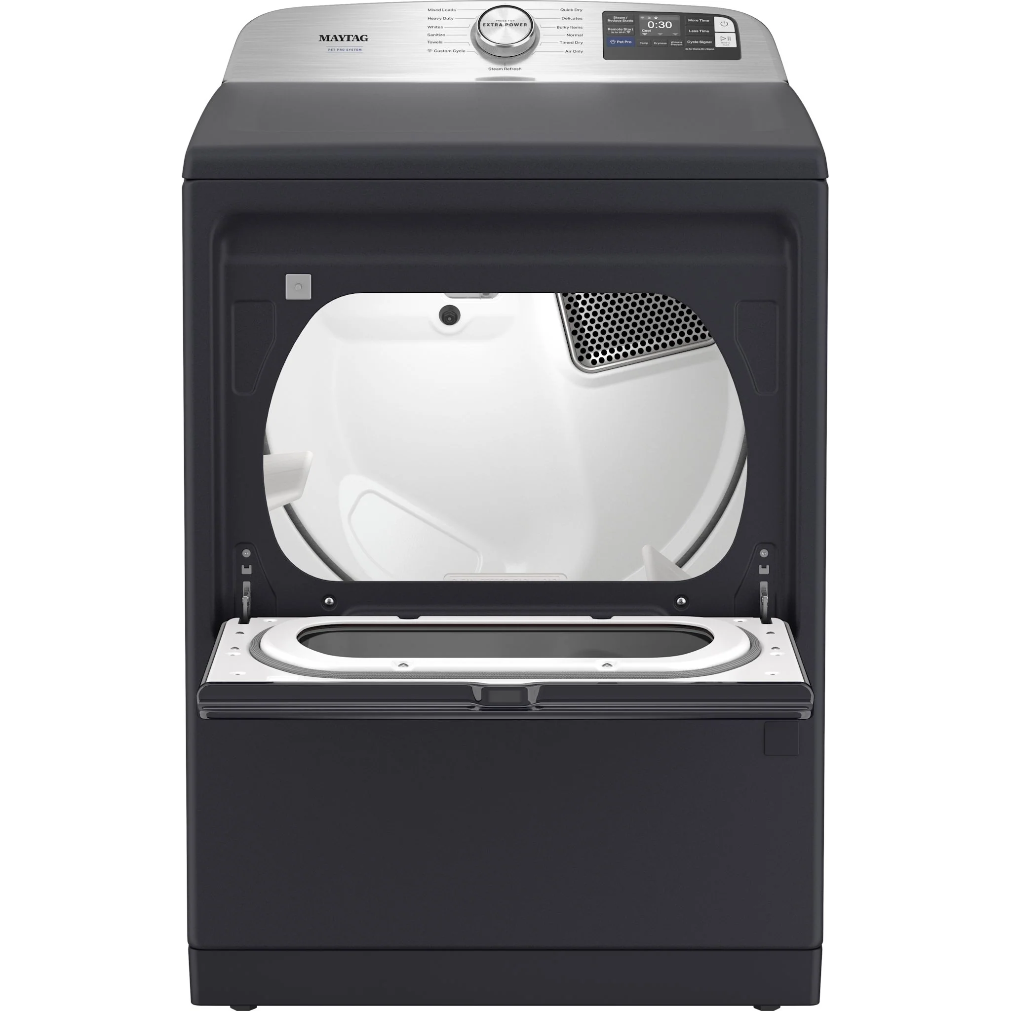 Maytag 7.4 Cu. Ft. Pet Pro Top Load Electric Dryer with Extra Power and Sanitize Cycle - Midnight Steel (YMED7205RF) - Image 11