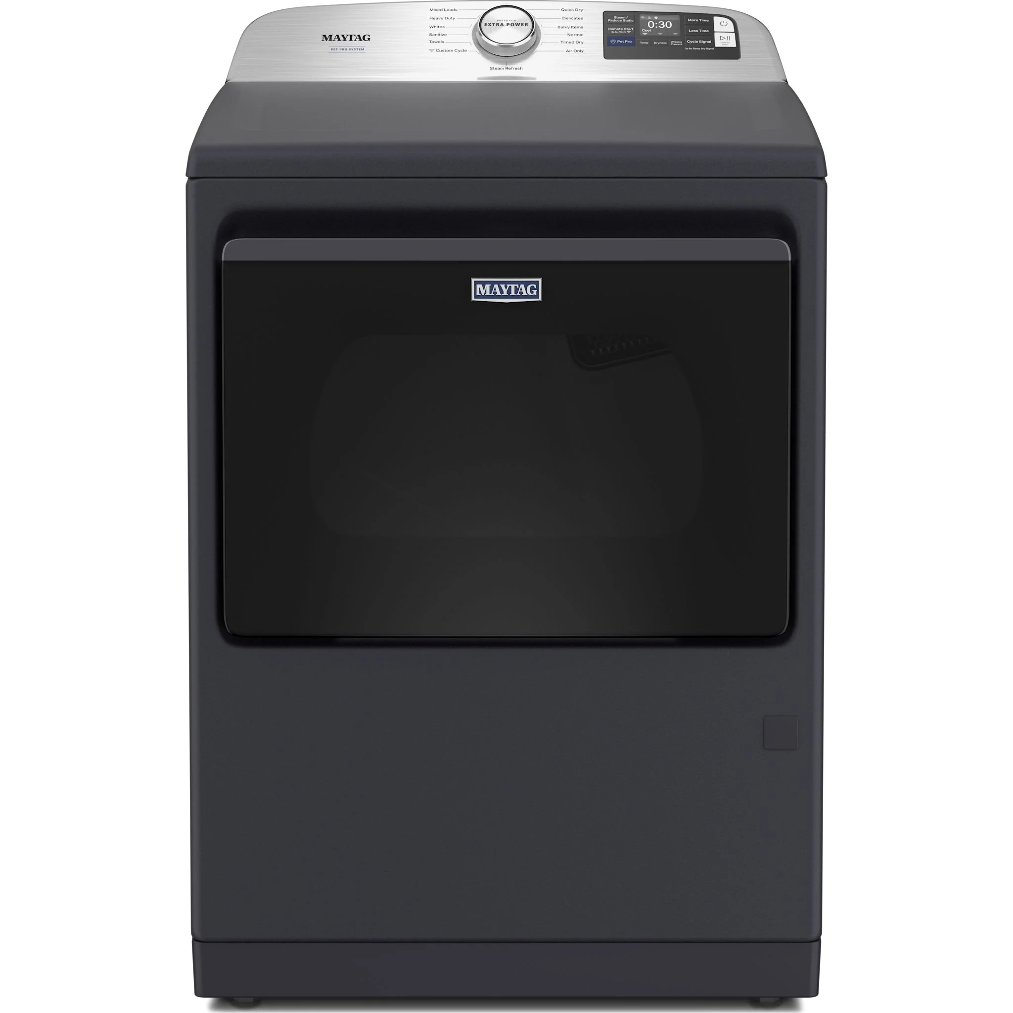 Maytag 7.4 Cu. Ft. Pet Pro Top Load Electric Dryer with Extra Power and Sanitize Cycle - Midnight Steel (YMED7205RF) - Image 7
