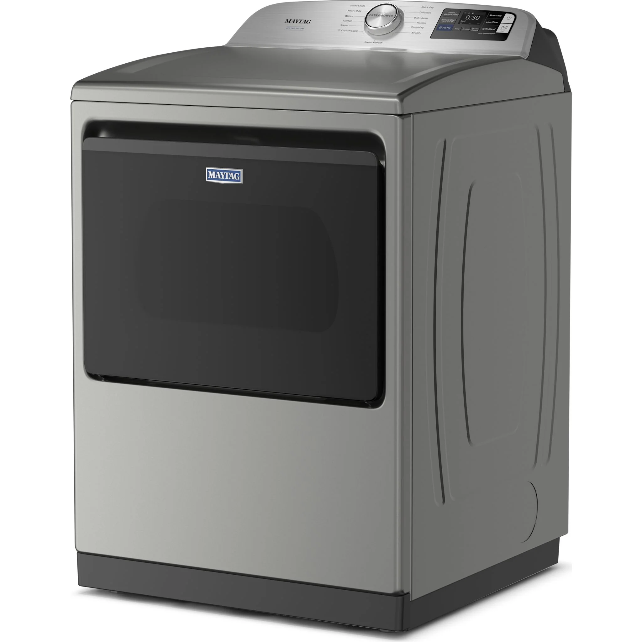 Maytag 7.4 Cu. Ft. Pet Pro Top Load Electric Dryer with Extra Power and Sanitize Cycle - Radiant Silver (YMED7205RR) - Image 3