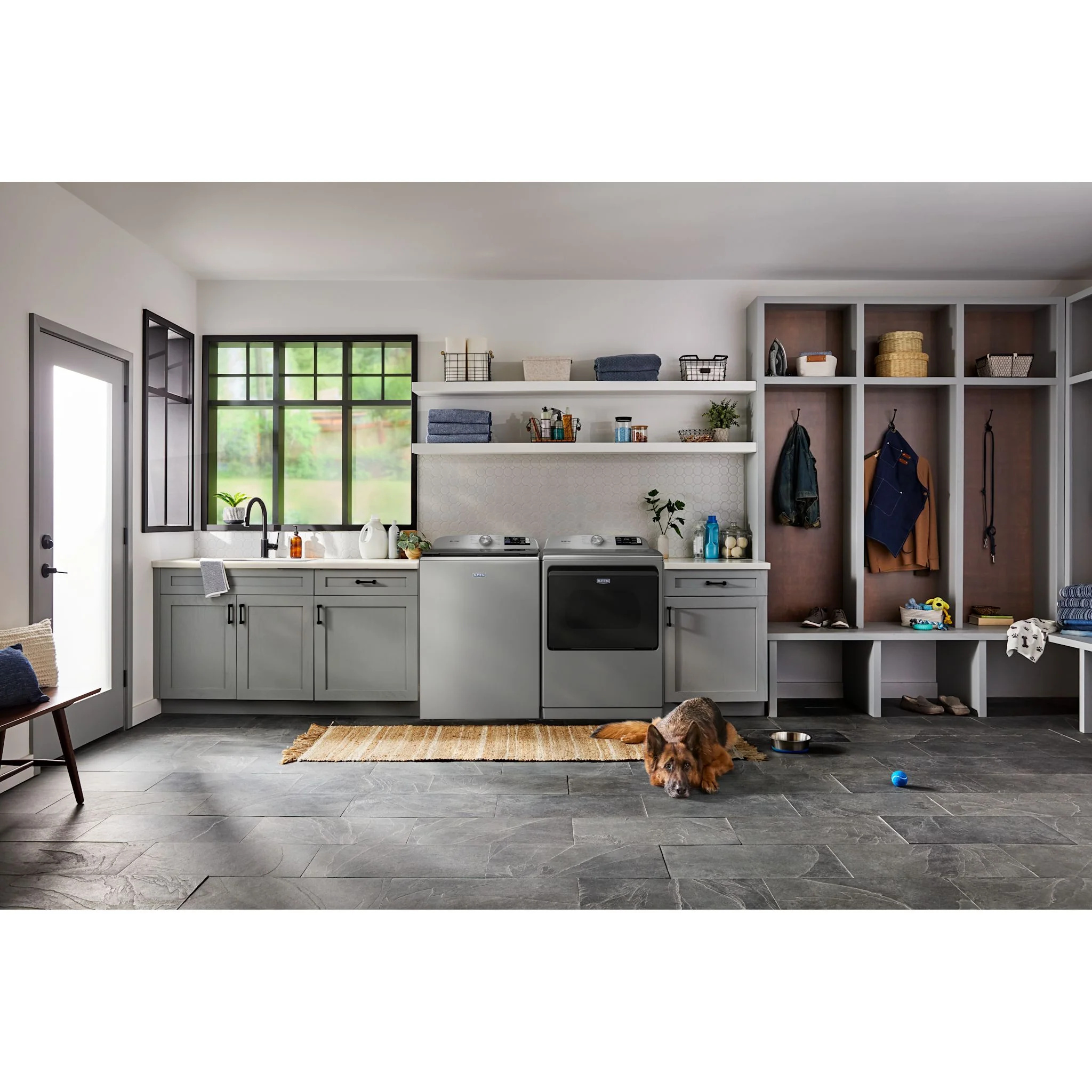 Maytag 7.4 Cu. Ft. Pet Pro Top Load Electric Dryer with Extra Power and Sanitize Cycle - Radiant Silver (YMED7205RR) - Image 9