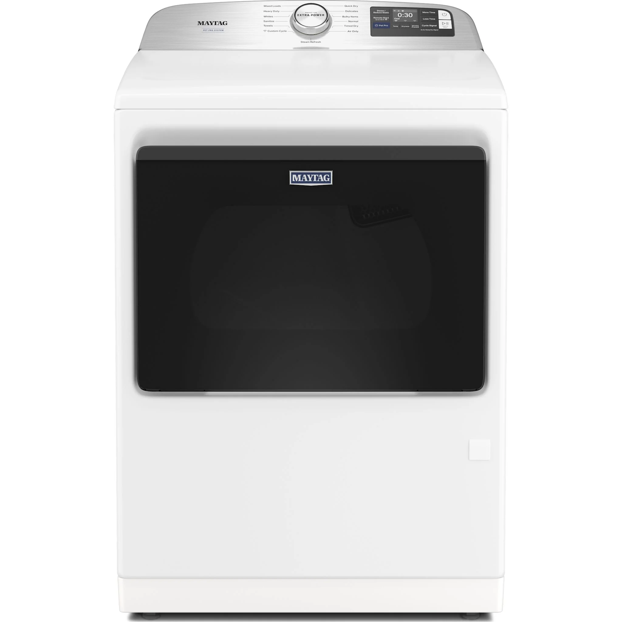 Maytag 7.4 Cu. Ft. Pet Pro Top Load Electric Dryer with Extra Power and Sanitize Cycle - White (YMED7205RW)
