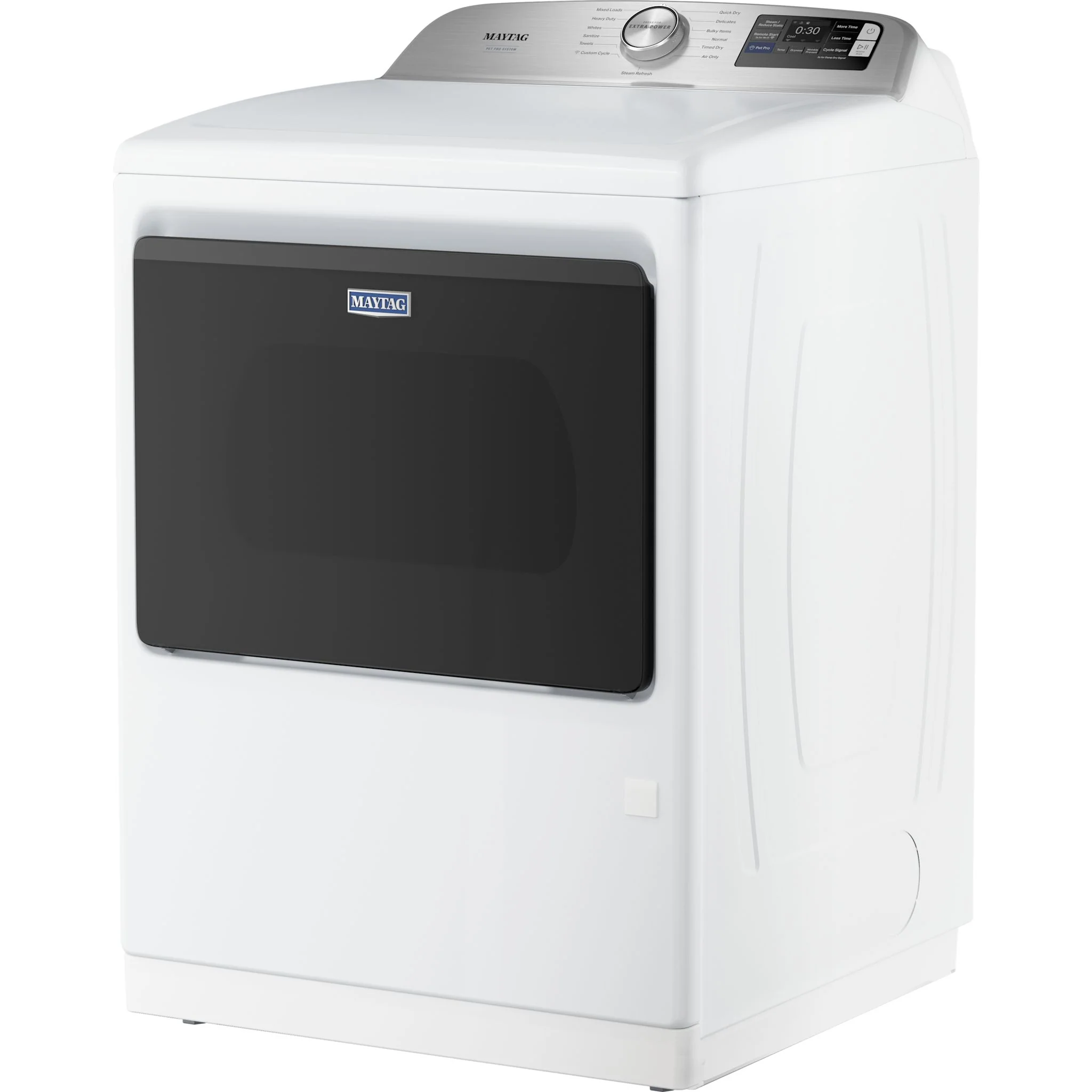 Maytag 7.4 Cu. Ft. Pet Pro Top Load Electric Dryer with Extra Power and Sanitize Cycle - White (YMED7205RW) - Image 3