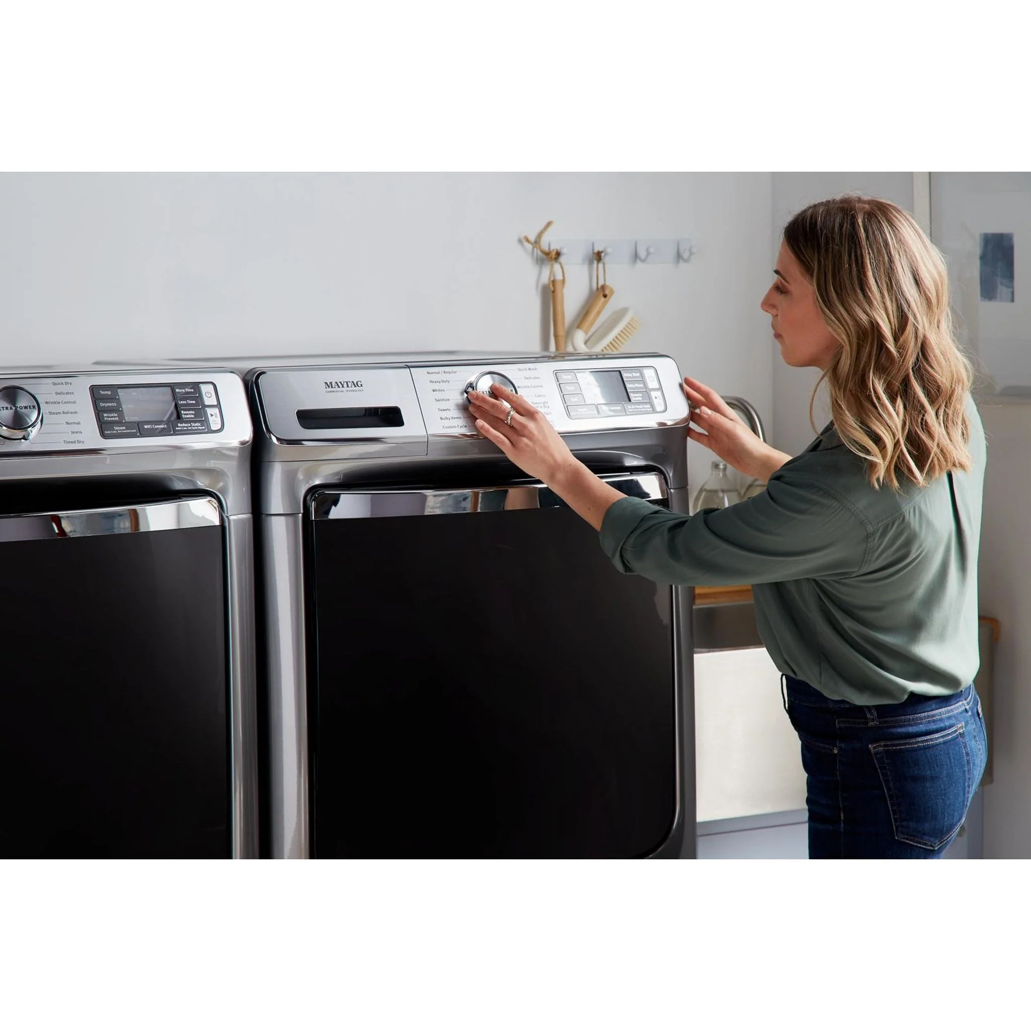 Maytag Smart Front Load Electric Dryer with Extra Power & Advanced Moisture Sensing - 7.3 Cu. Ft. - Metallic Slate (YMED8630HC) - Image 10