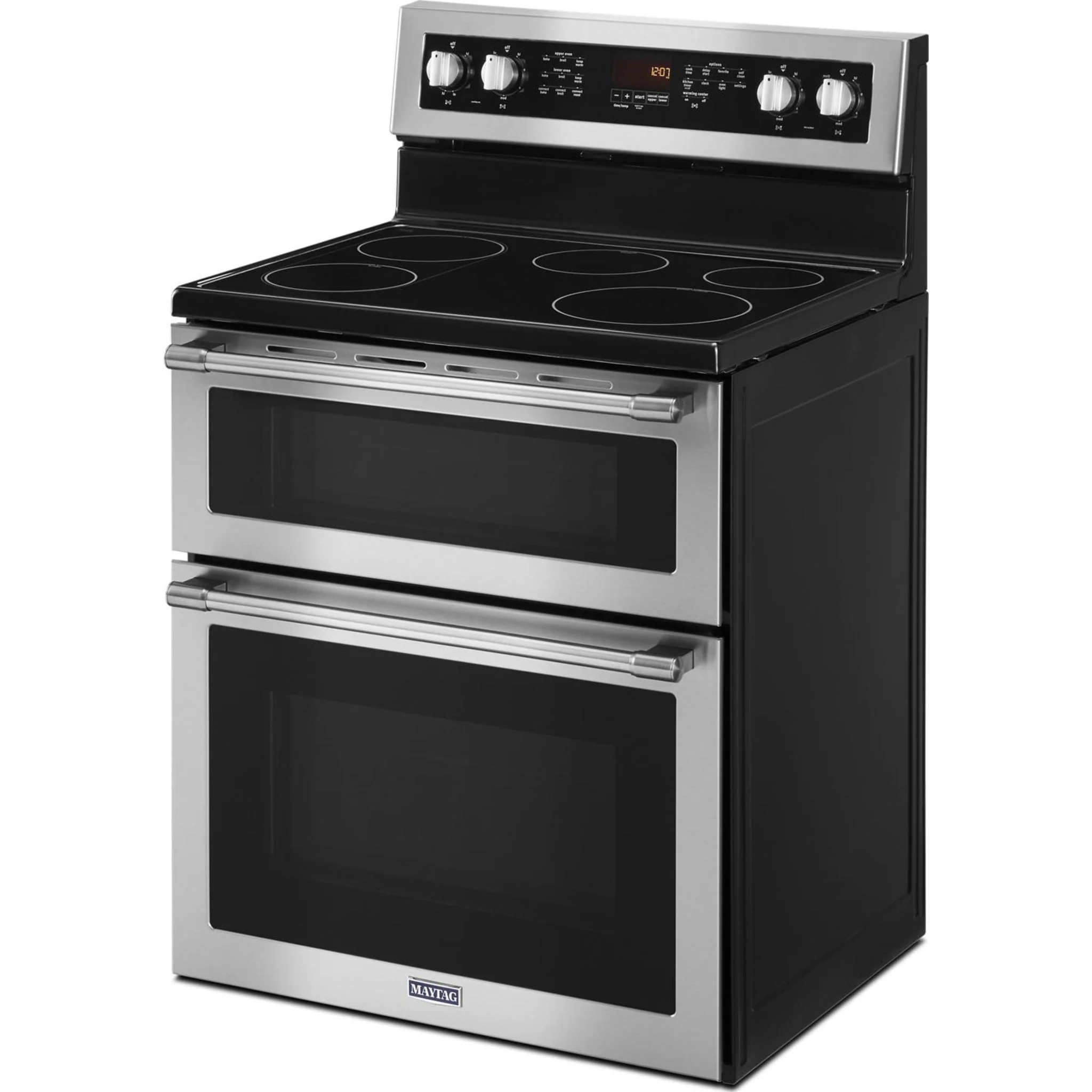 Maytag 30-Inch Wide Double Oven Electric Range With True Convection - 6.7 Cu. Ft. -Stainless Steel (YMET8800FZ) - Image 4