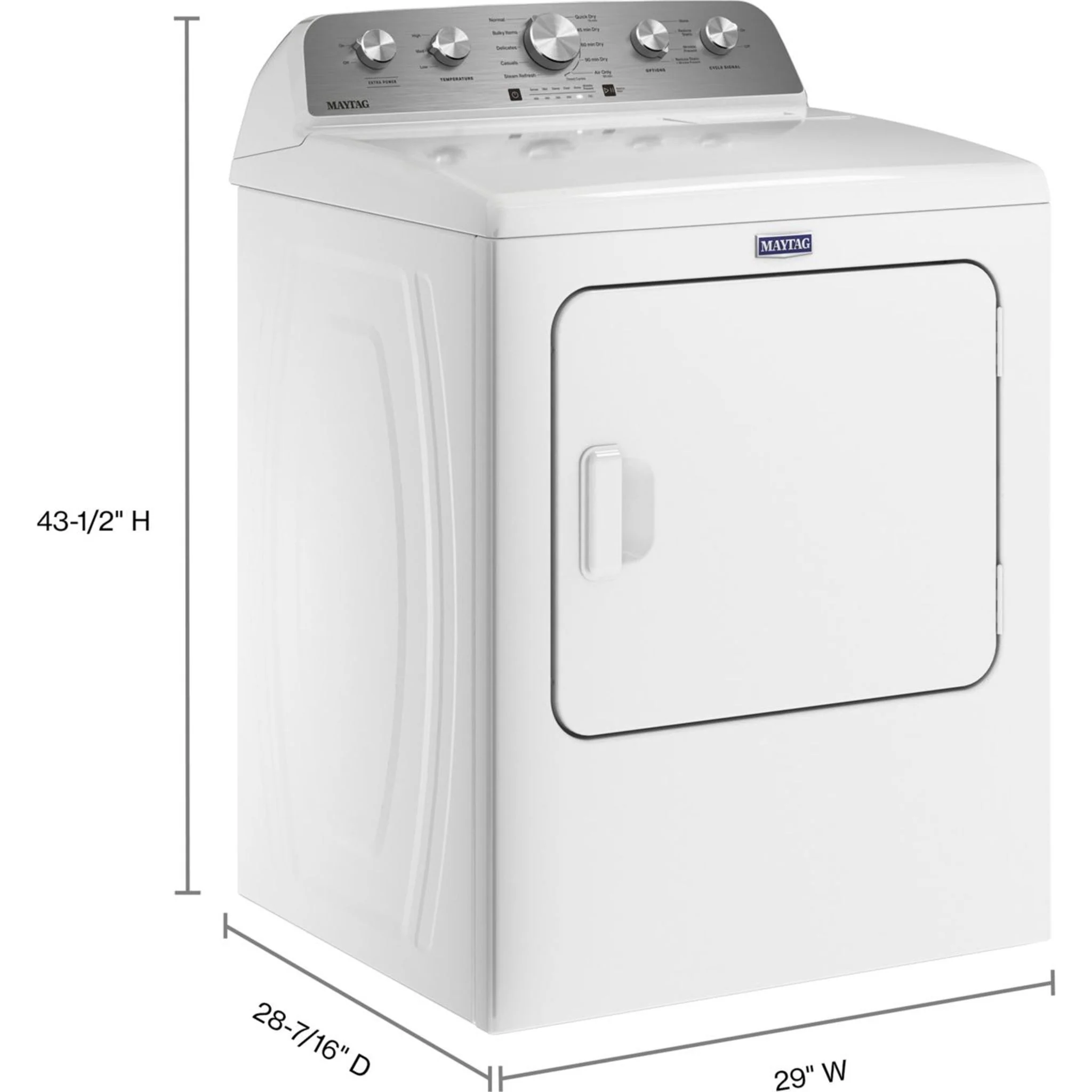 Maytag Top Load Electric Dryer with Steam-Enhanced Cycles - 7.0 cu. ft. -White (YMED5430MW) - Image 31