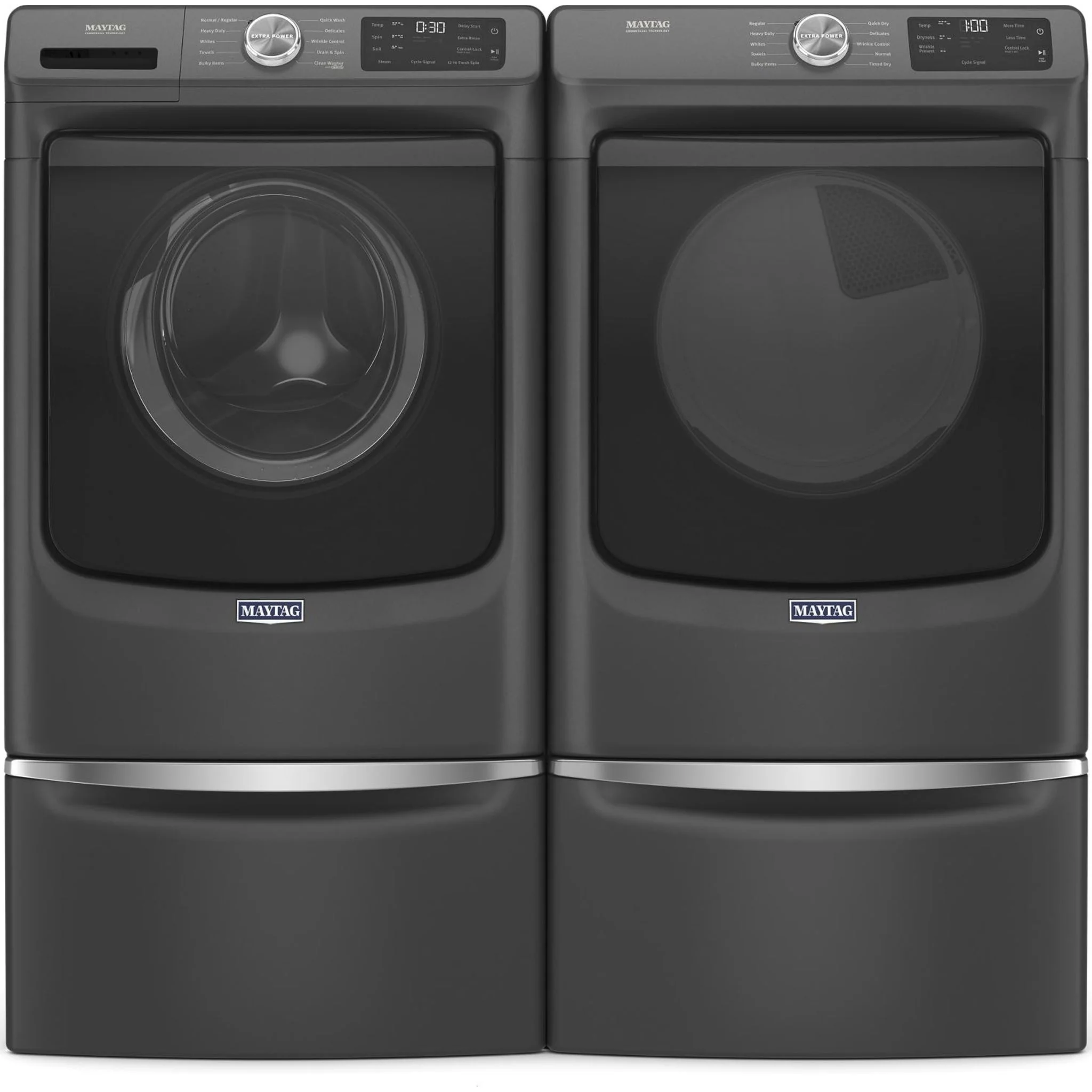 Maytag Front Load Electric Dryer with Extra Power and Quick Dry cycle - 7.3 cu. ft. -Volcano Black (YMED5630MBK) - Image 16