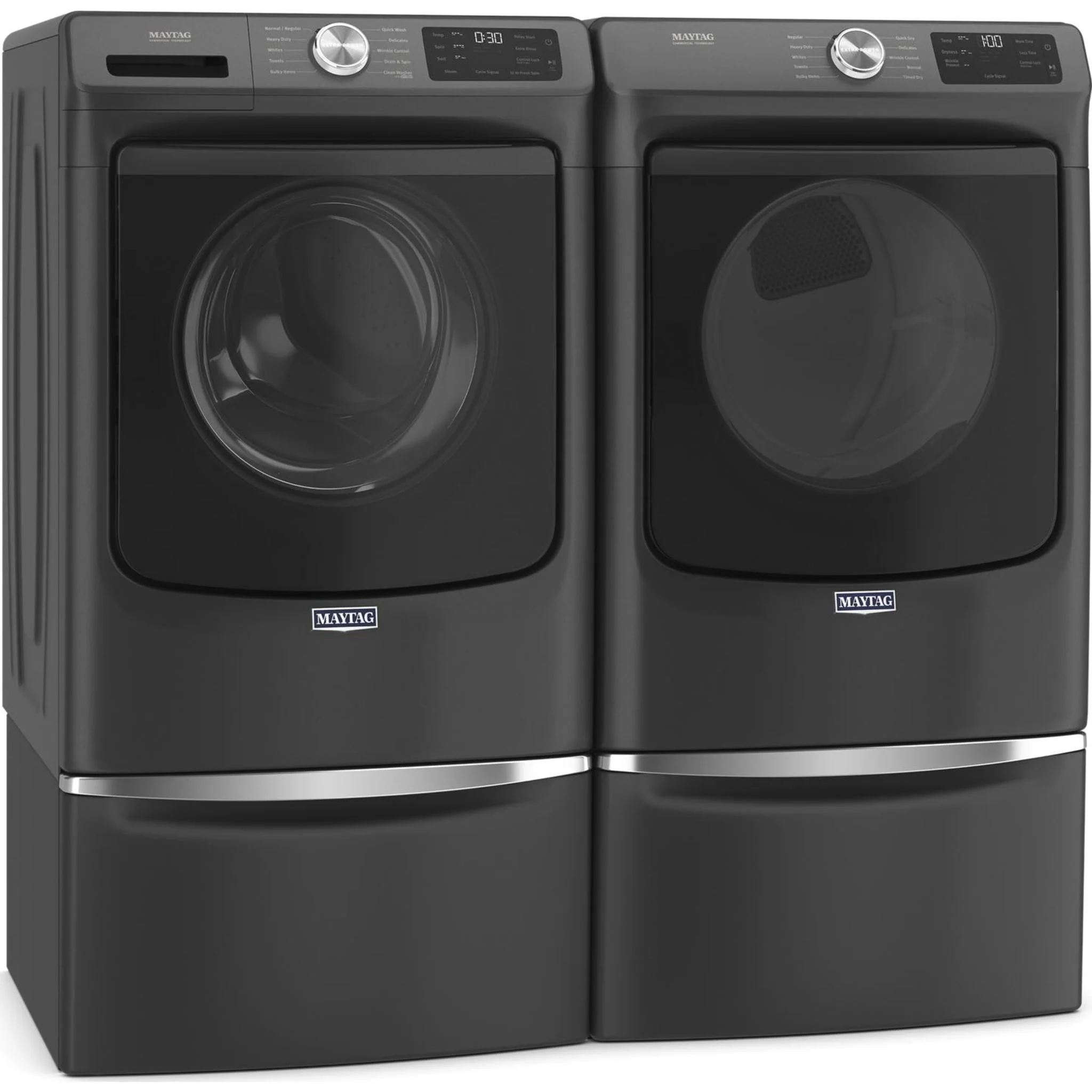 Maytag Front Load Electric Dryer with Extra Power and Quick Dry cycle - 7.3 cu. ft. -Volcano Black (YMED5630MBK) - Image 4