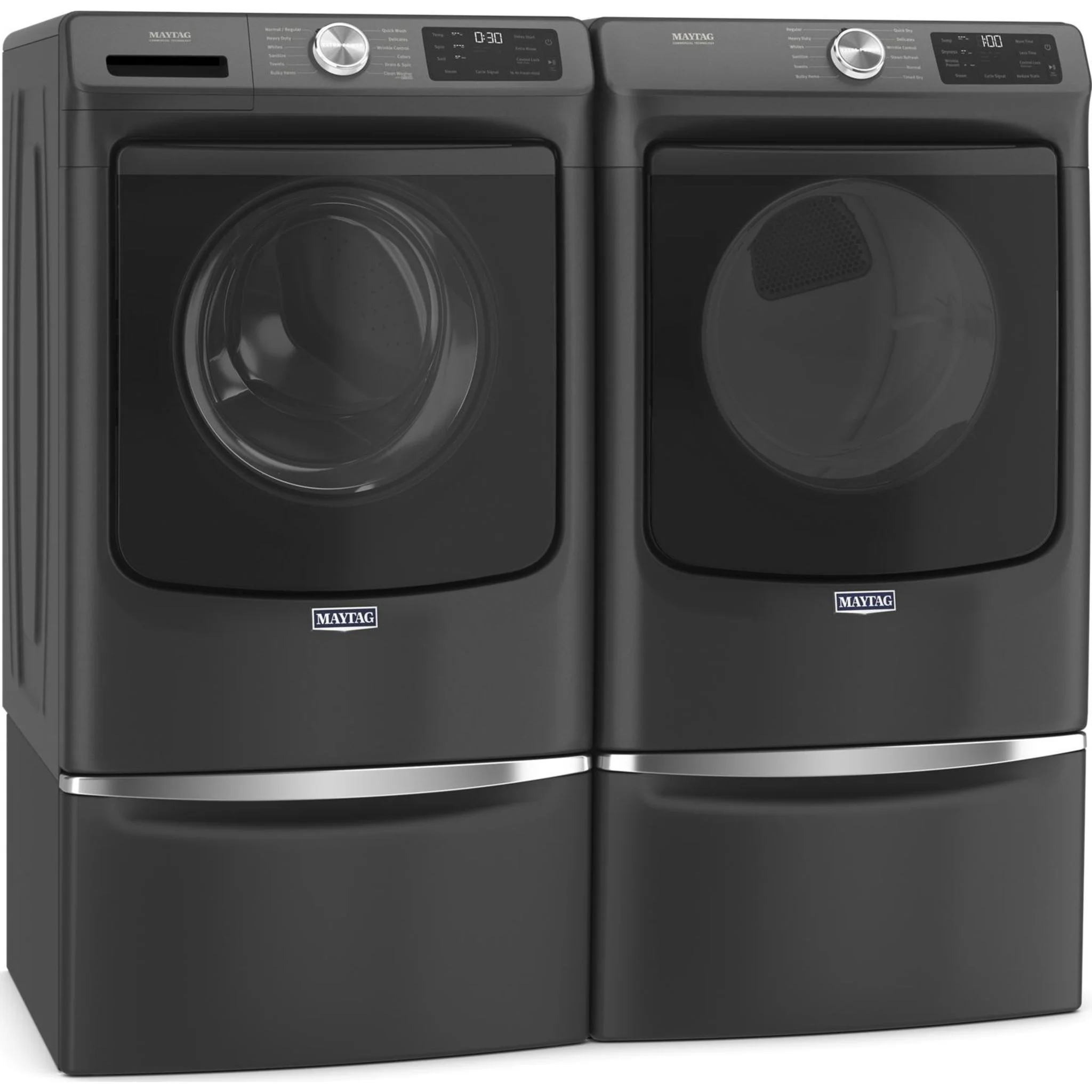 Maytag Front Load Electric Dryer with Extra Power and Quick Dry Cycle - 7.3 cu. ft. -Volcano Black (YMED6630MBK) - Image 20