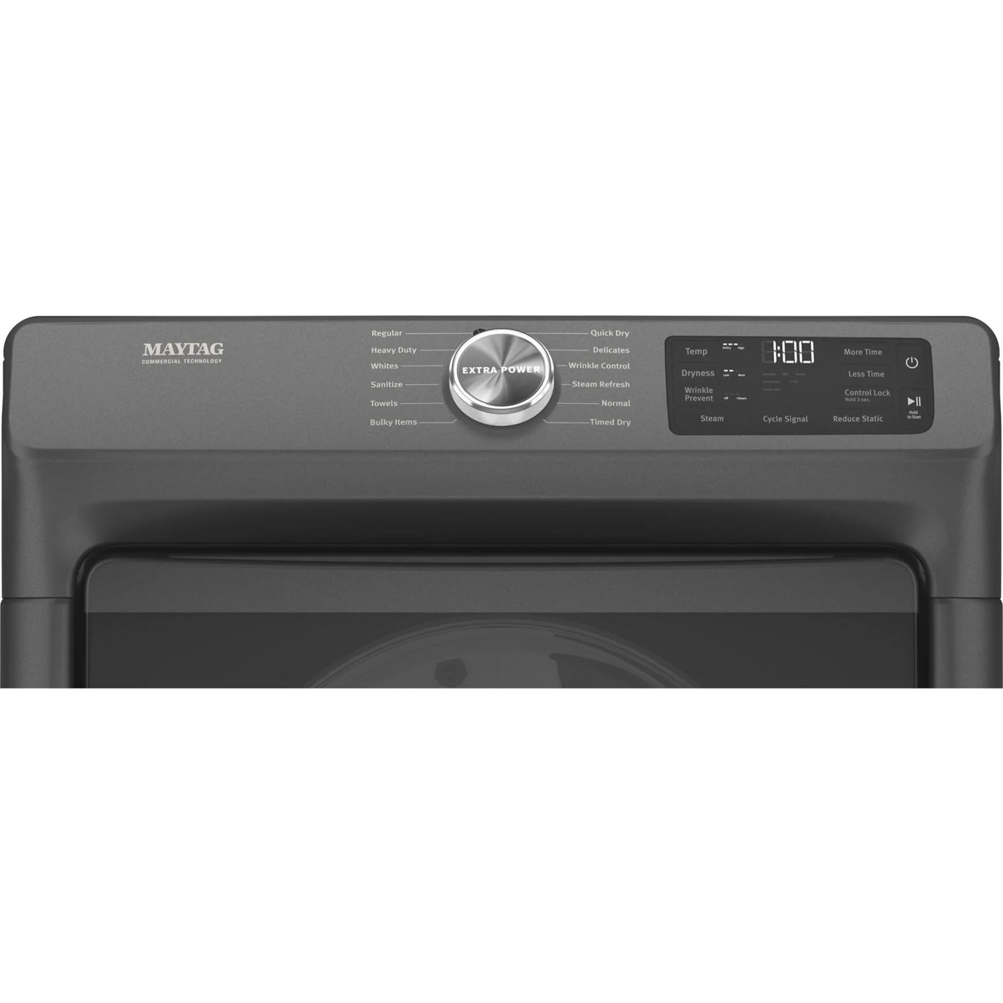 Maytag Front Load Electric Dryer with Extra Power and Quick Dry Cycle - 7.3 cu. ft. -Volcano Black (YMED6630MBK) - Image 4