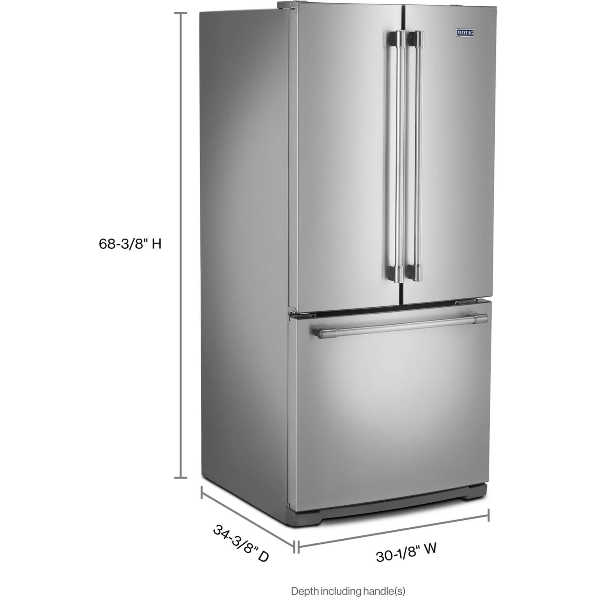 Maytag 19.6 cu ft French Door Refrigerator with StrongboxDoor Bins -Fingerprint Resistant Stainless Steel (MFB2055FRZ) - Image 9