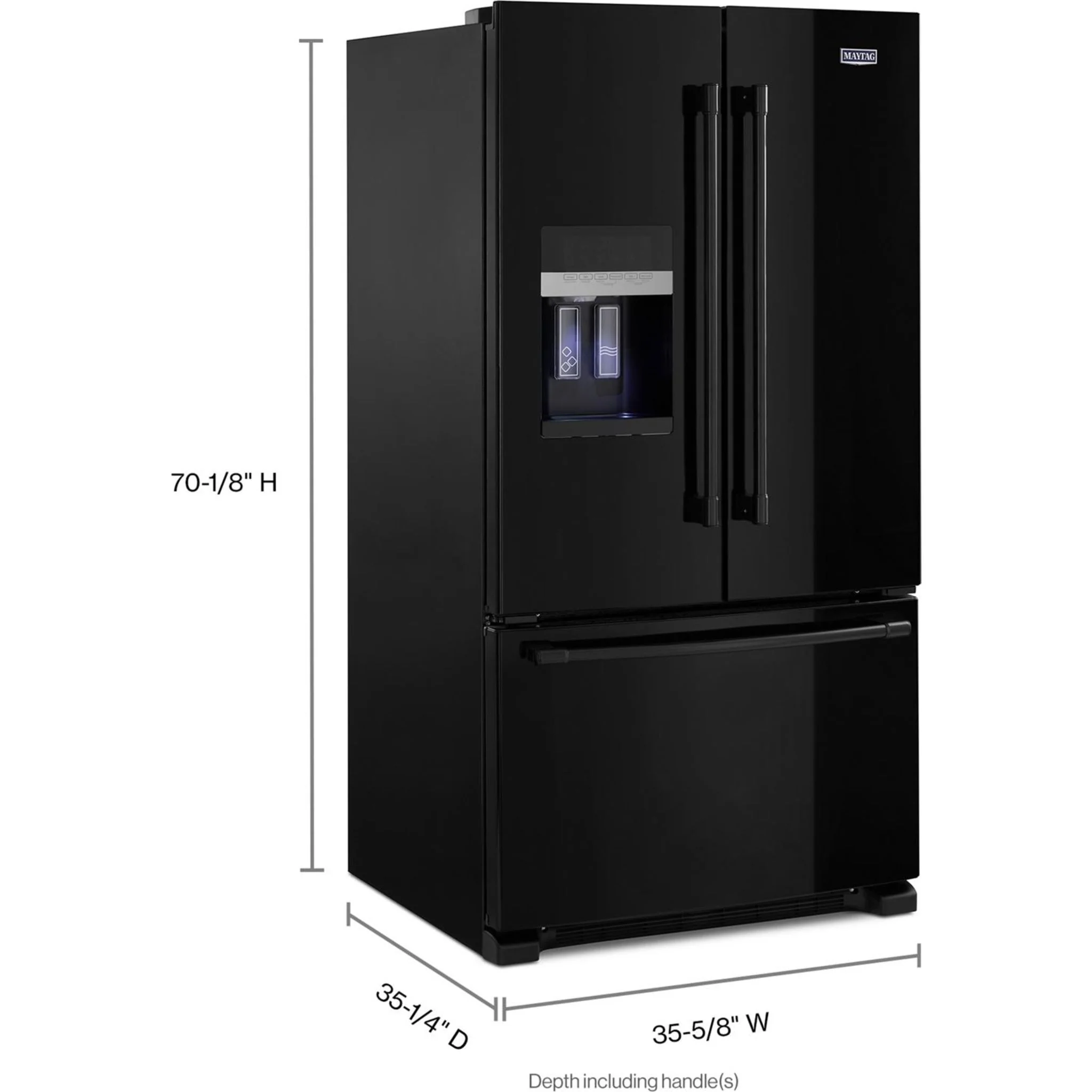 Maytag 36- Inch Wide French Door Refrigerator with PowerCold Feature - 25 Cu. Ft. -Black (MFI2570FEB) - Image 7