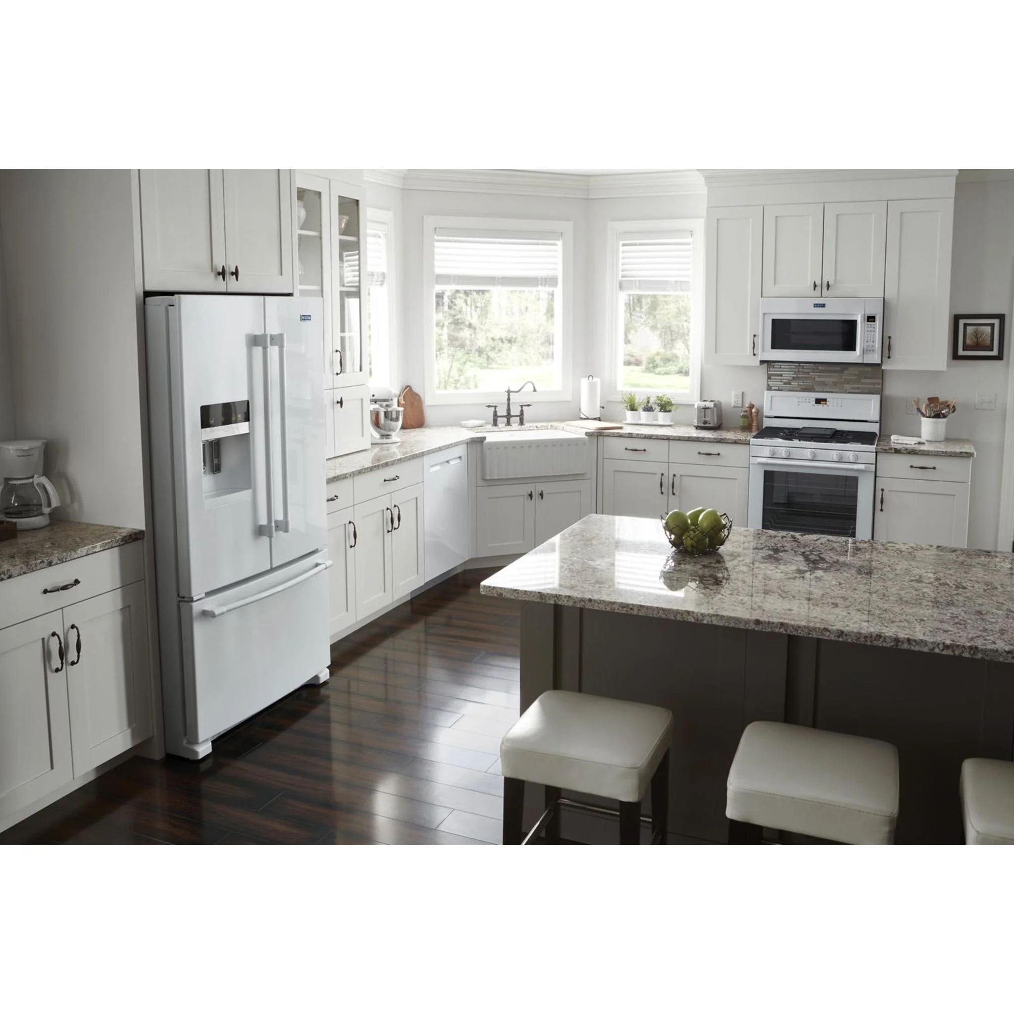 Maytag 36- Inch Wide French Door Refrigerator with PowerCold Feature - 25 Cu. Ft. -White (MFI2570FEW) - Image 10