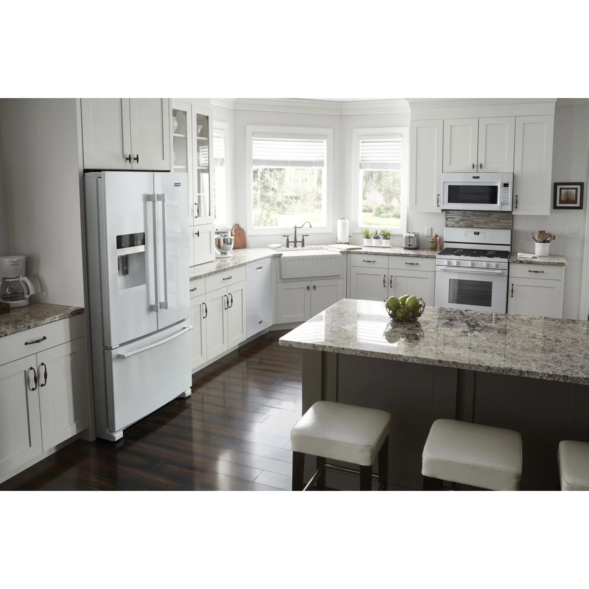 Maytag 36- Inch Wide French Door Refrigerator with PowerCold Feature - 25 Cu. Ft. -White (MFI2570FEW) - Image 12