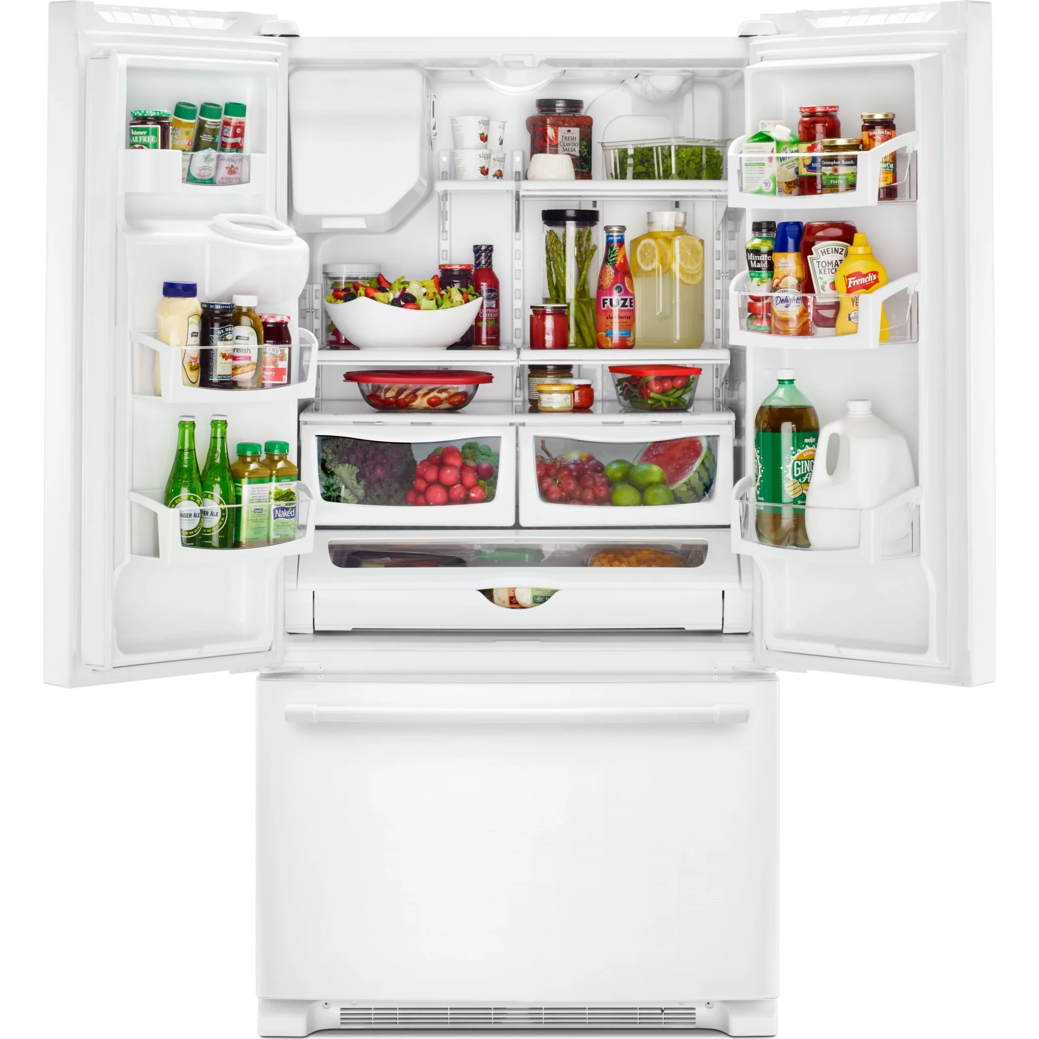 Maytag 36- Inch Wide French Door Refrigerator with PowerCold Feature - 25 Cu. Ft. -White (MFI2570FEW) - Image 3