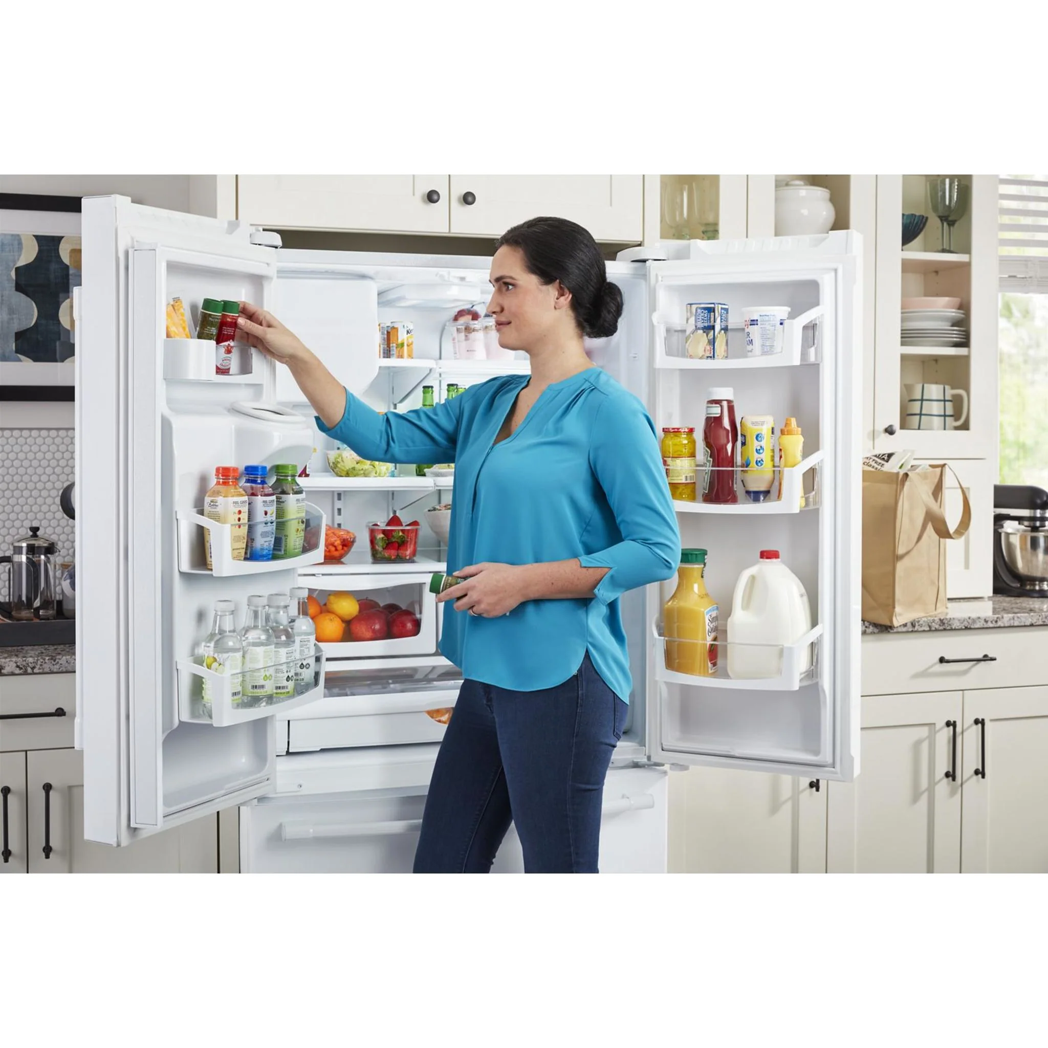 Maytag 36- Inch Wide French Door Refrigerator with PowerCold Feature - 25 Cu. Ft. -White (MFI2570FEW) - Image 8