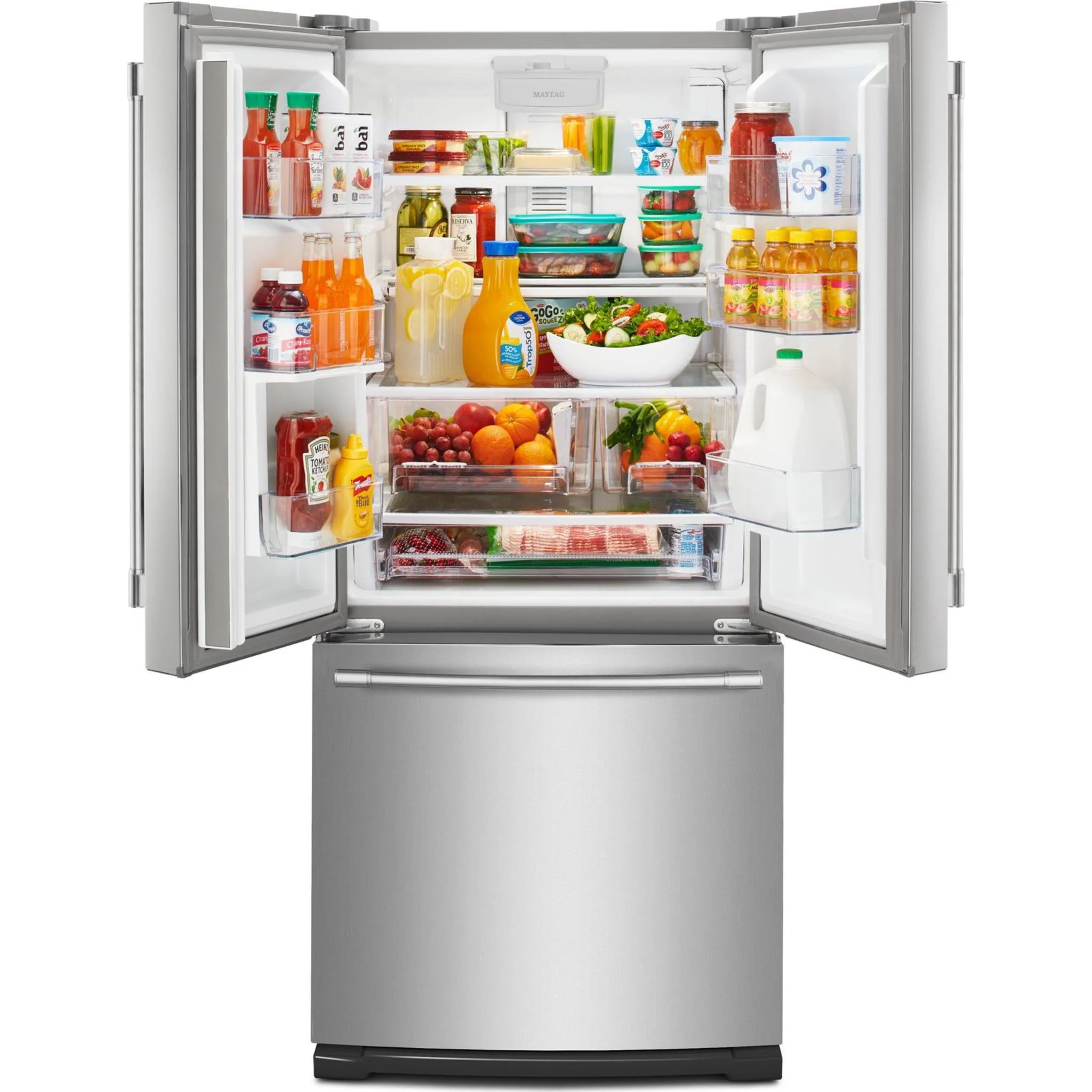 Maytag 30-Inch Wide French Door Refrigerator with Exterior Water Dispenser- 20 Cu. Ft. -Fingerprint Resistant Stainless Steel (MFW2055FRZ) - Image 6