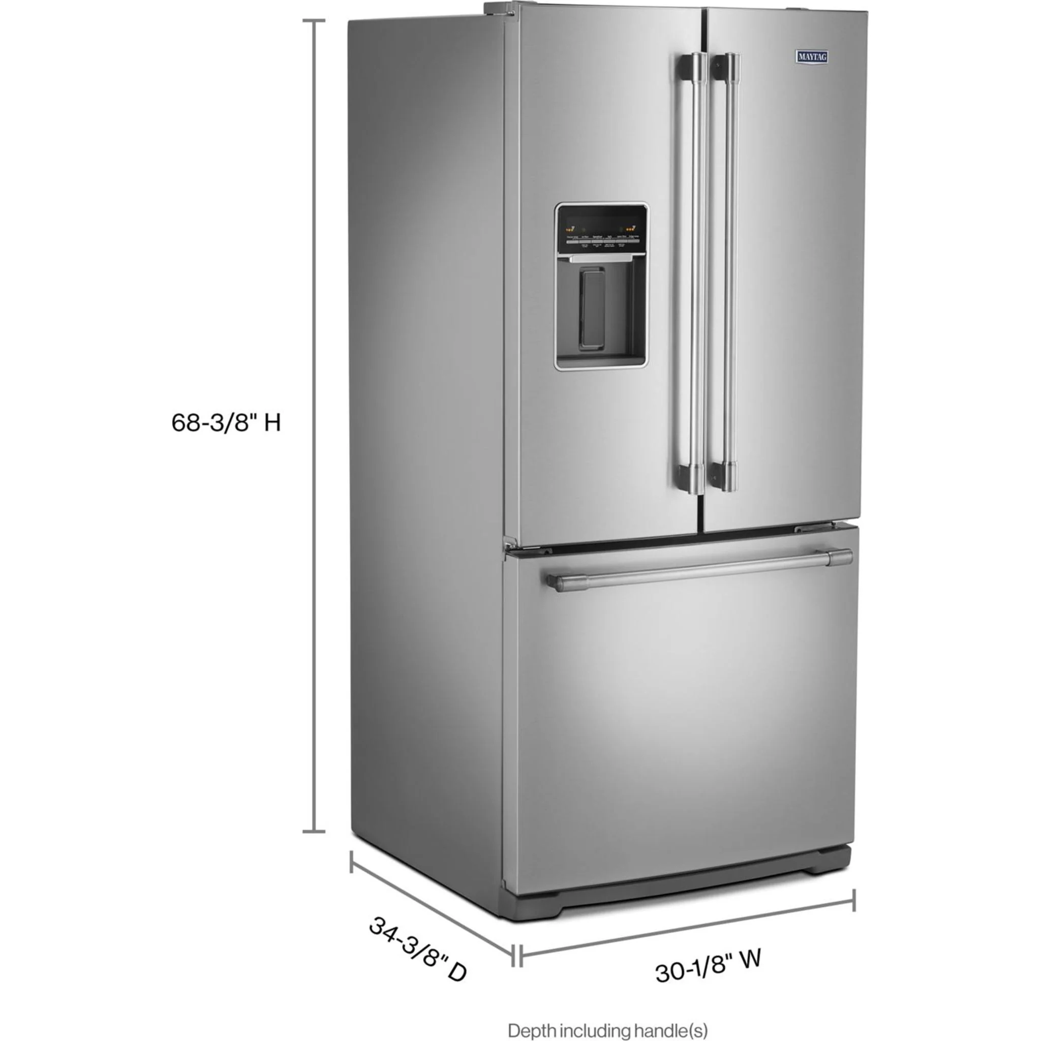 Maytag 30-Inch Wide French Door Refrigerator with Exterior Water Dispenser- 20 Cu. Ft. -Fingerprint Resistant Stainless Steel (MFW2055FRZ) - Image 7