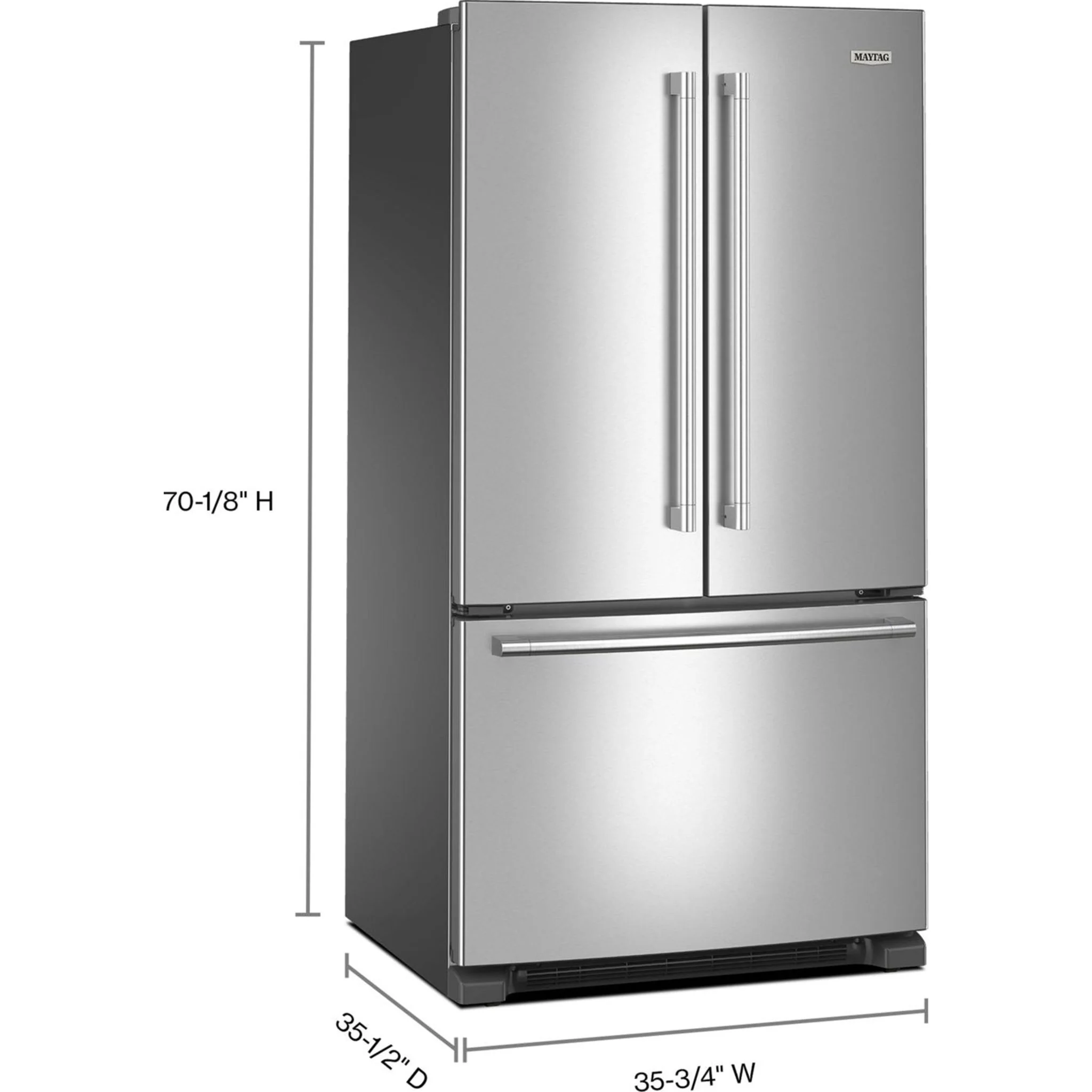 Maytag French Door Bottom Mount Refrigerator with Max Cool Setting -Fingerprint Resistant Stainless Steel (MRFF4136RZ) - Image 3