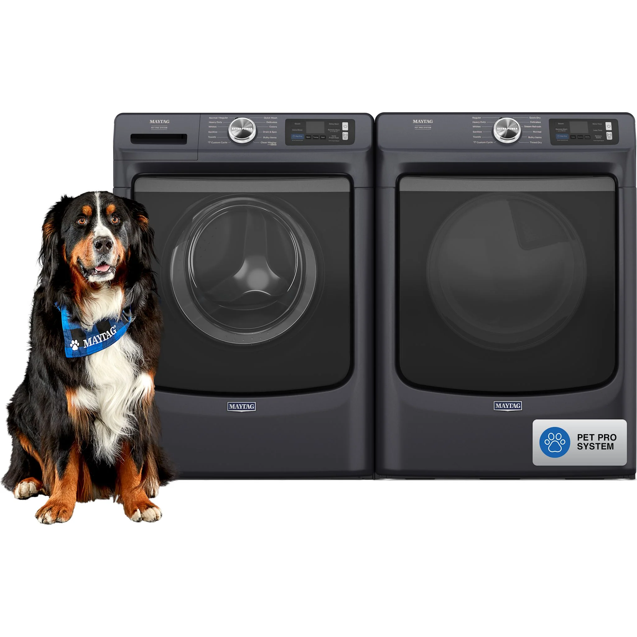 Maytag Front Load Pair (Pet Pro) (MFW7020RF-YMED7020RF) - Midnight Steel