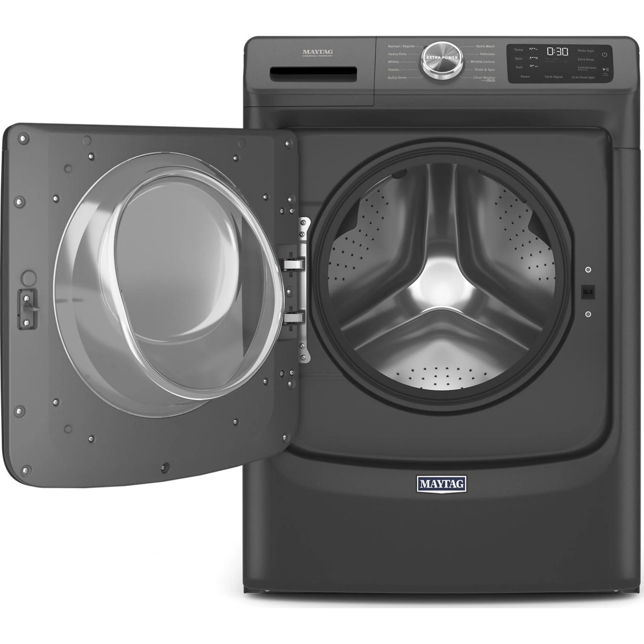 Maytag Front Load Washer with Extra Power and 12-Hr Fresh Spinoption - 5.2 cu. ft. -Volcano Black (MHW5630MBK) - Image 5