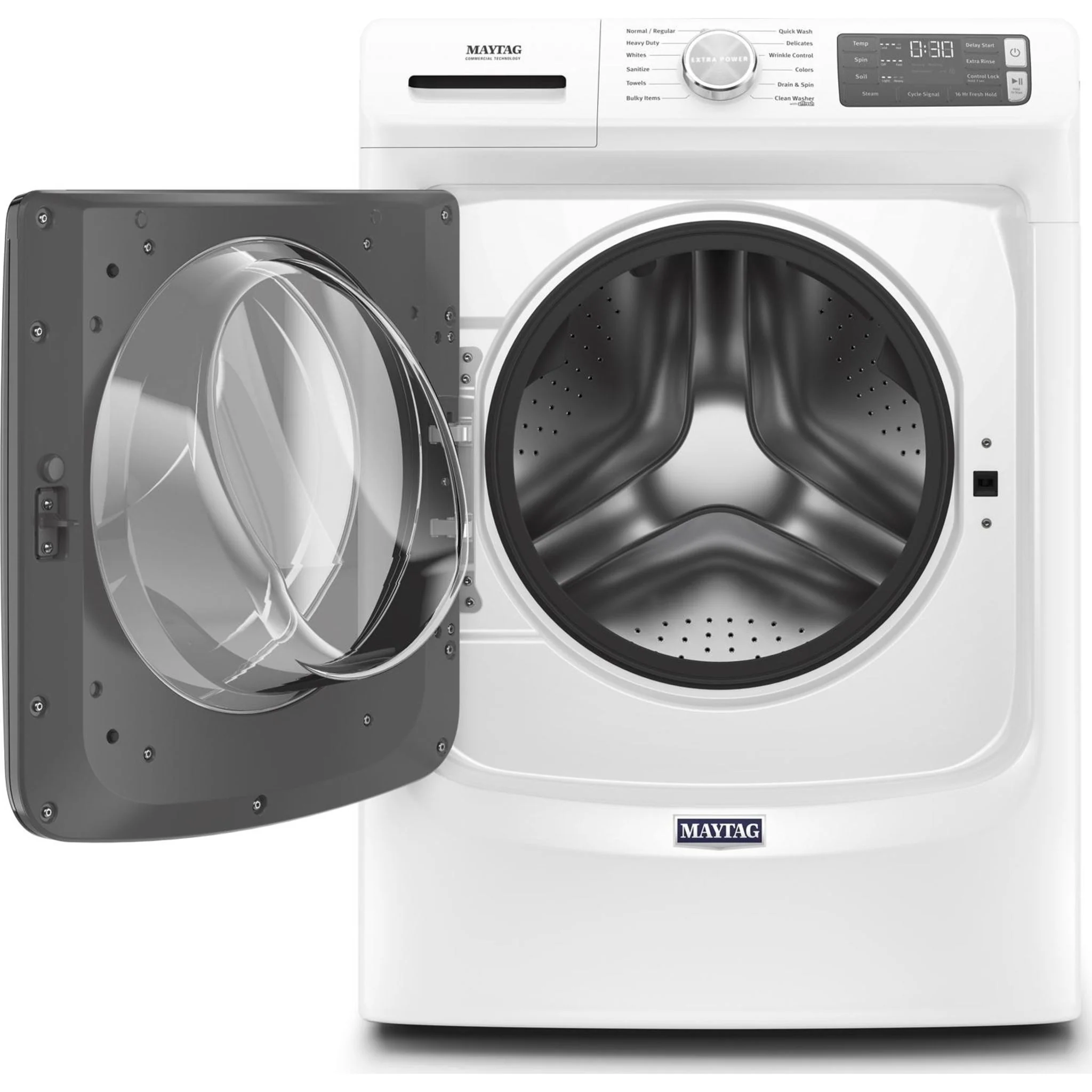 Maytag Front Load Washer with Extra Power and 16-Hr Fresh Hold option - 5.5 cu. ft. -White (MHW6630HW) - Image 8