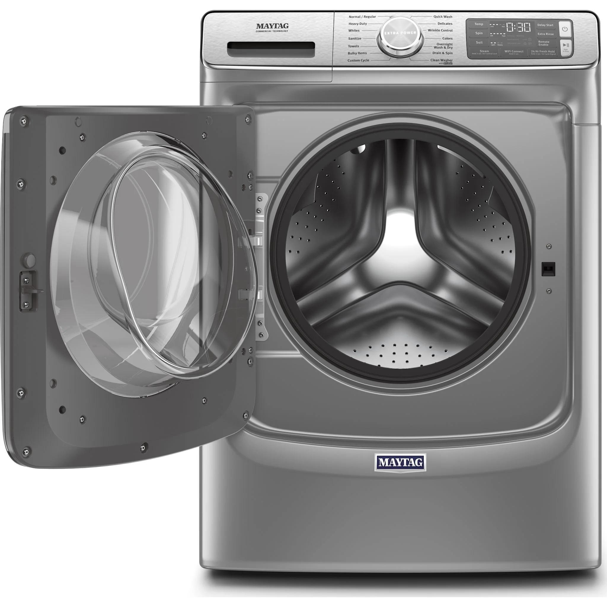 Maytag Smart Front Load Washer with Extra Power and 24-Hr Fresh Hold option - 5.8 cu. ft. -Metallic Slate (MHW8630HC) - Image 4