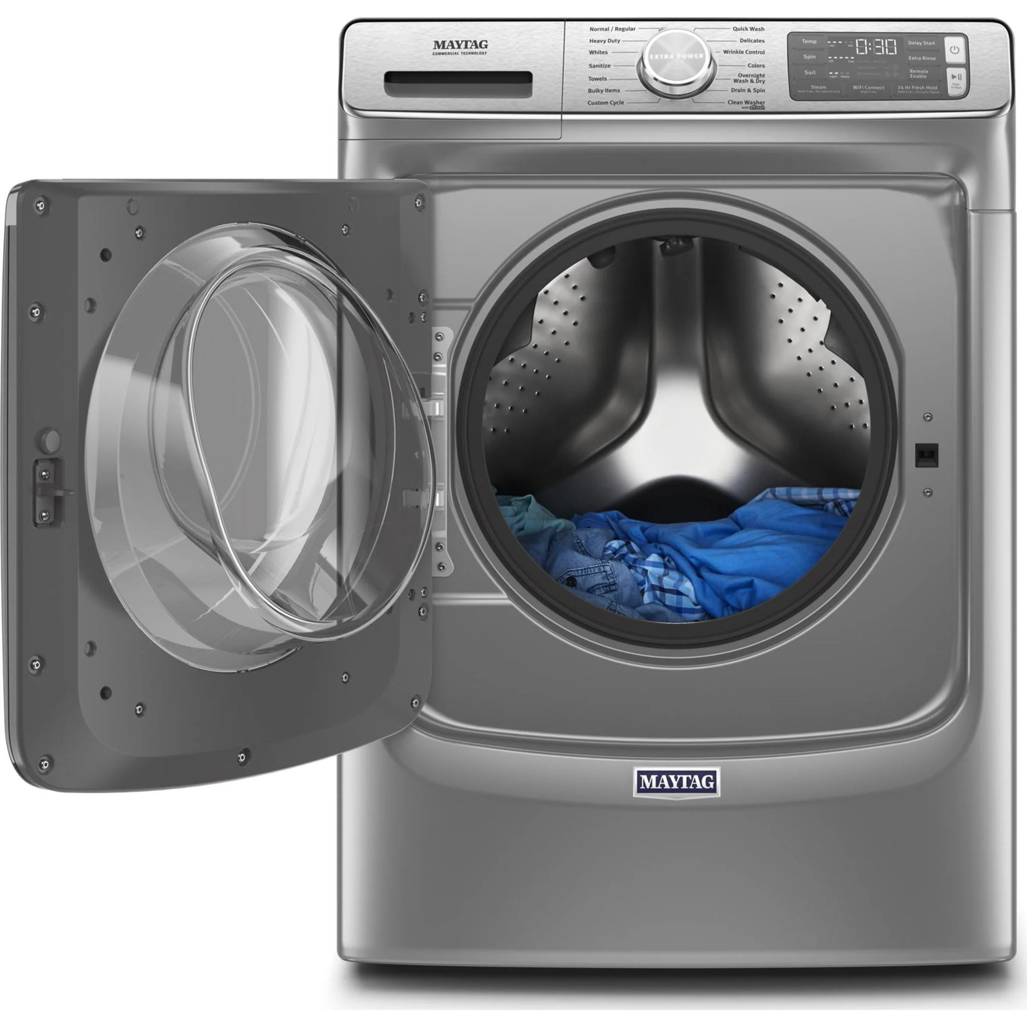 Maytag Smart Front Load Washer with Extra Power and 24-Hr Fresh Hold option - 5.8 cu. ft. -Metallic Slate (MHW8630HC) - Image 46