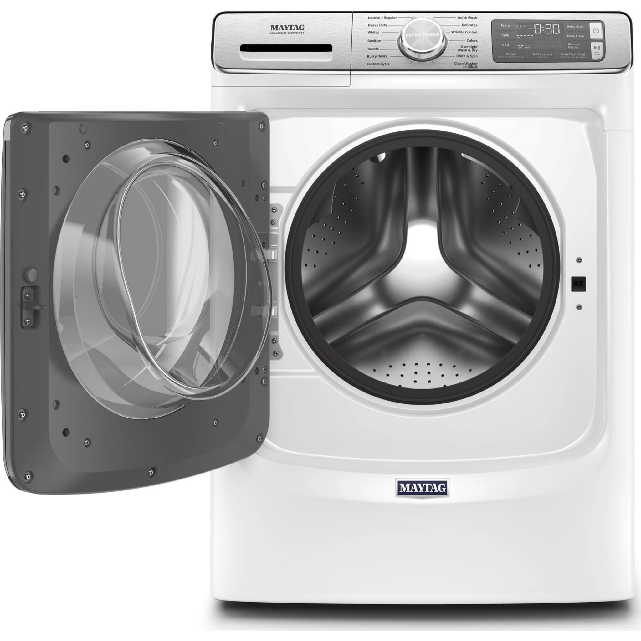 Maytag Smart Front Load Washer with Extra Power and 24-Hr Fresh Hold option - 5.8 cu. ft. -White (MHW8630HW) - Image 10