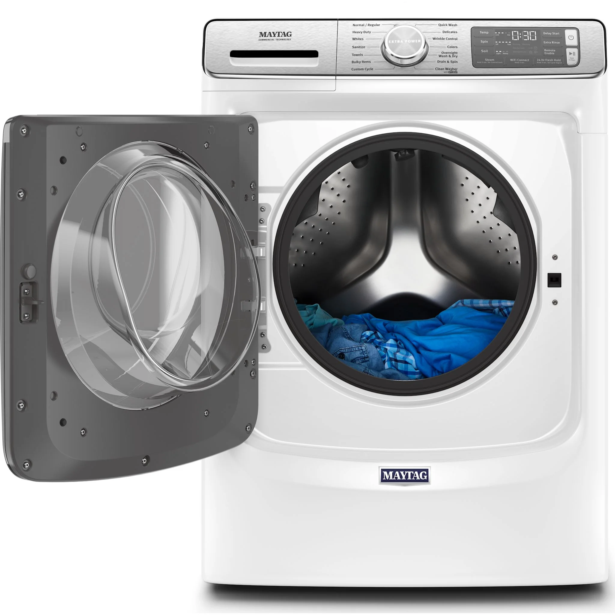 Maytag Smart Front Load Washer with Extra Power and 24-Hr Fresh Hold option - 5.8 cu. ft. -White (MHW8630HW) - Image 4