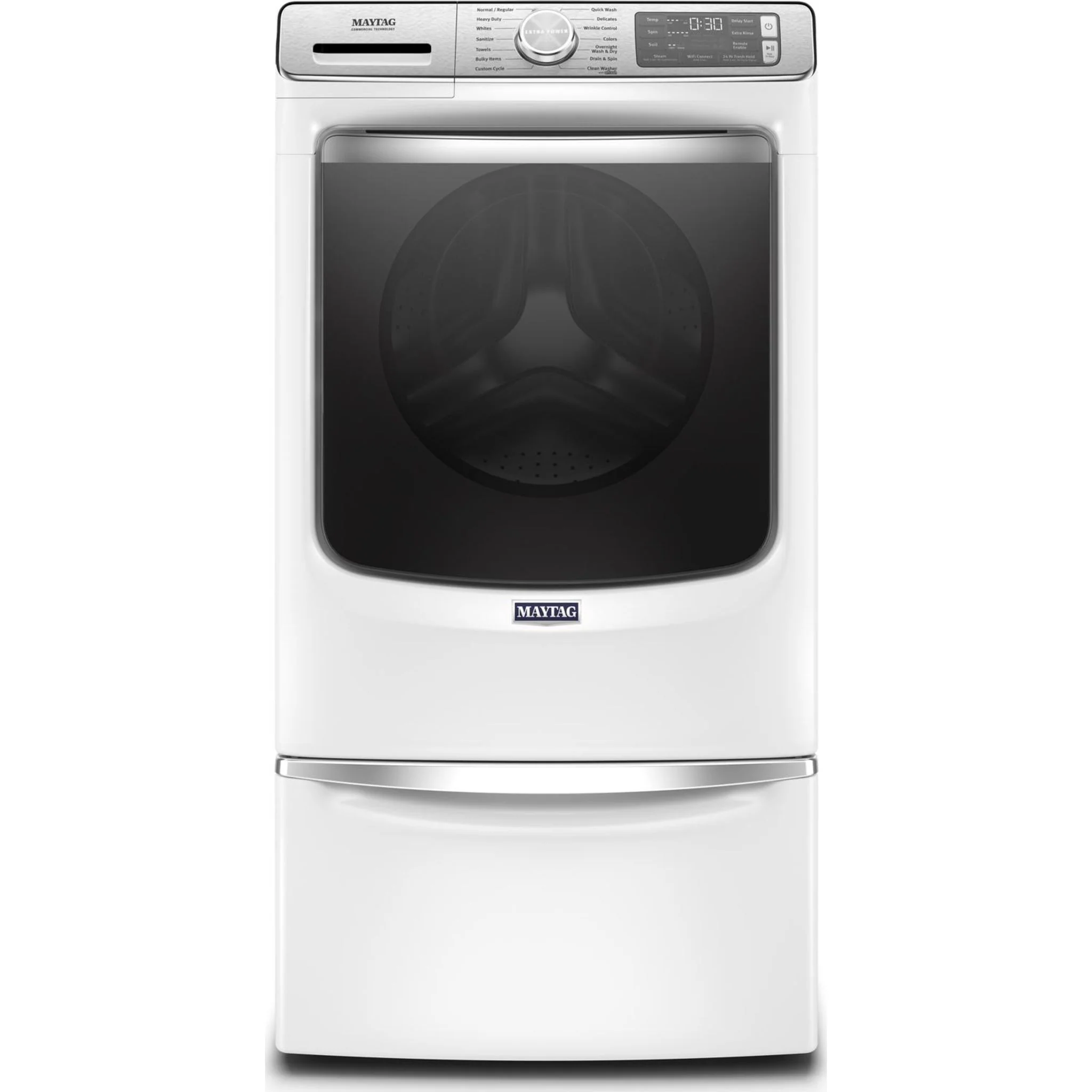 Maytag Smart Front Load Washer with Extra Power and 24-Hr Fresh Hold option - 5.8 cu. ft. -White (MHW8630HW) - Image 47