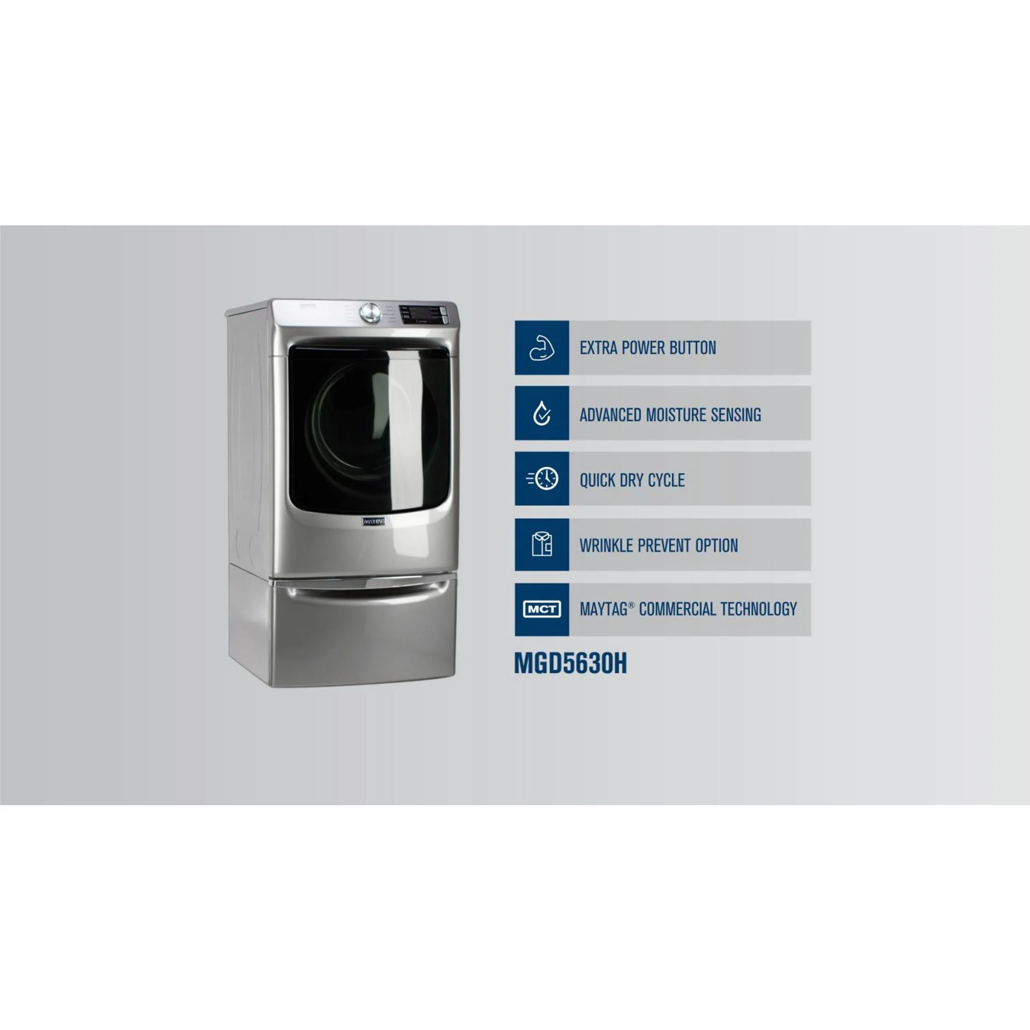 Maytag Front Load Gas Dryer with Extra Power and Quick Dry cycle - 7.3 cu. ft. -White (MGD5630HW) - Image 18