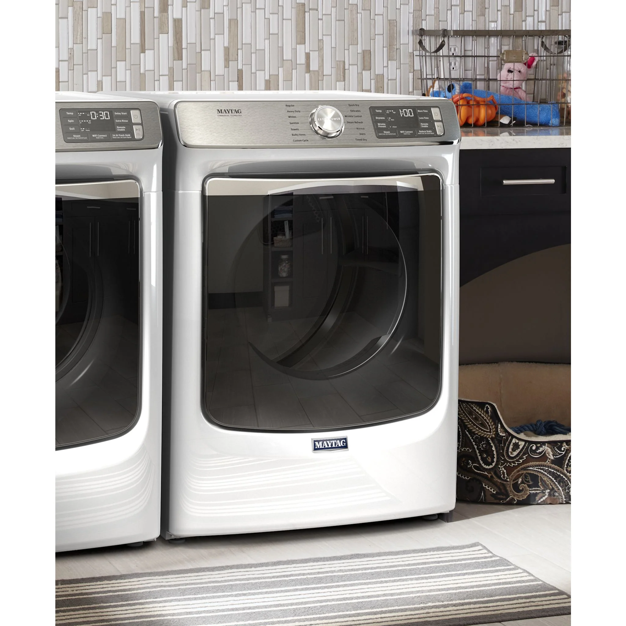 Maytag Front Load Gas Dryer with Extra Power & Advanced Moisture Sensing - 7.3 Cu. Ft. - White (MGD8630HW) - Image 4
