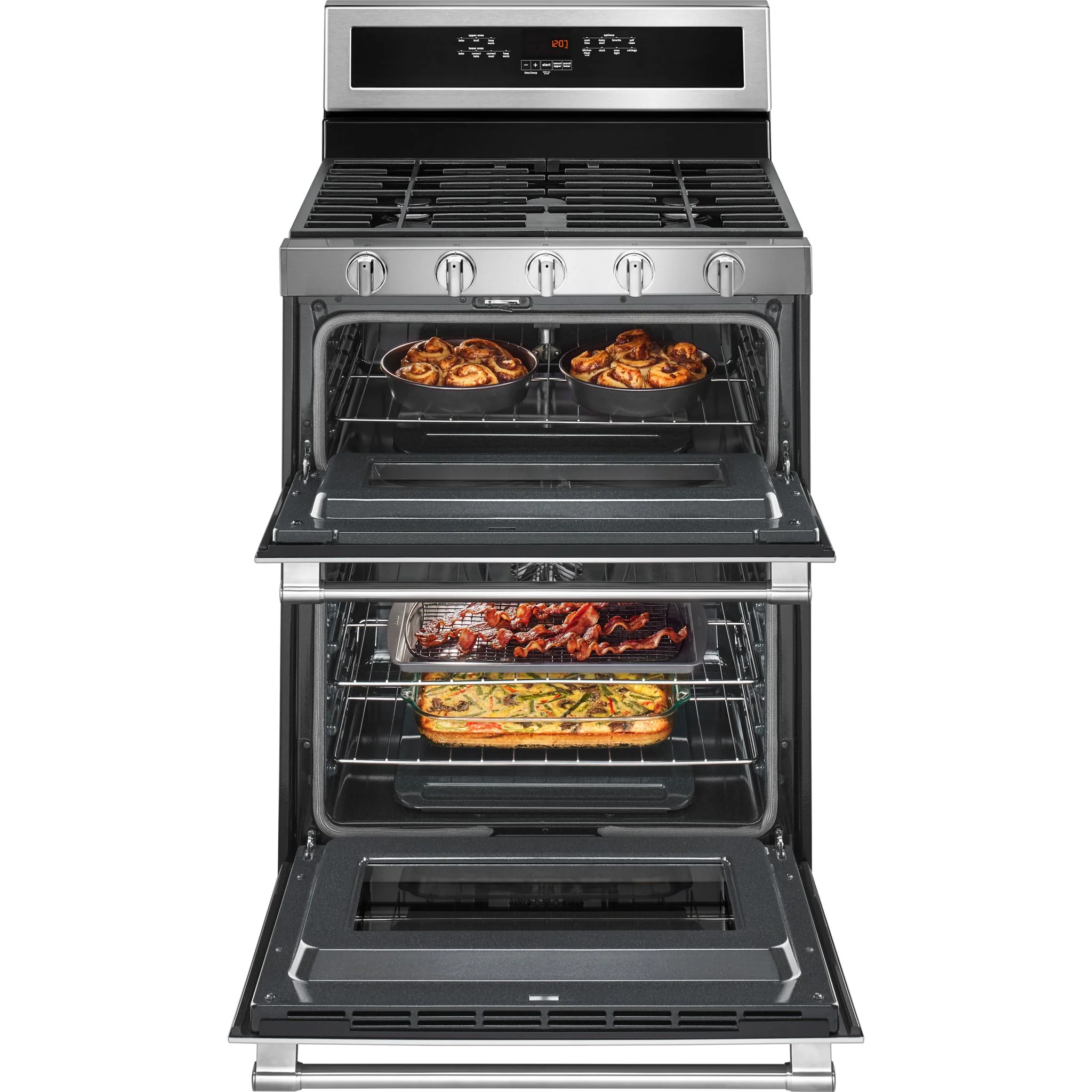 Maytag 30-Inch Wide Double Oven Gas Range with True Convection - 6.0 CU. FT. -Stainless Steel (MGT8800FZ) - Image 3