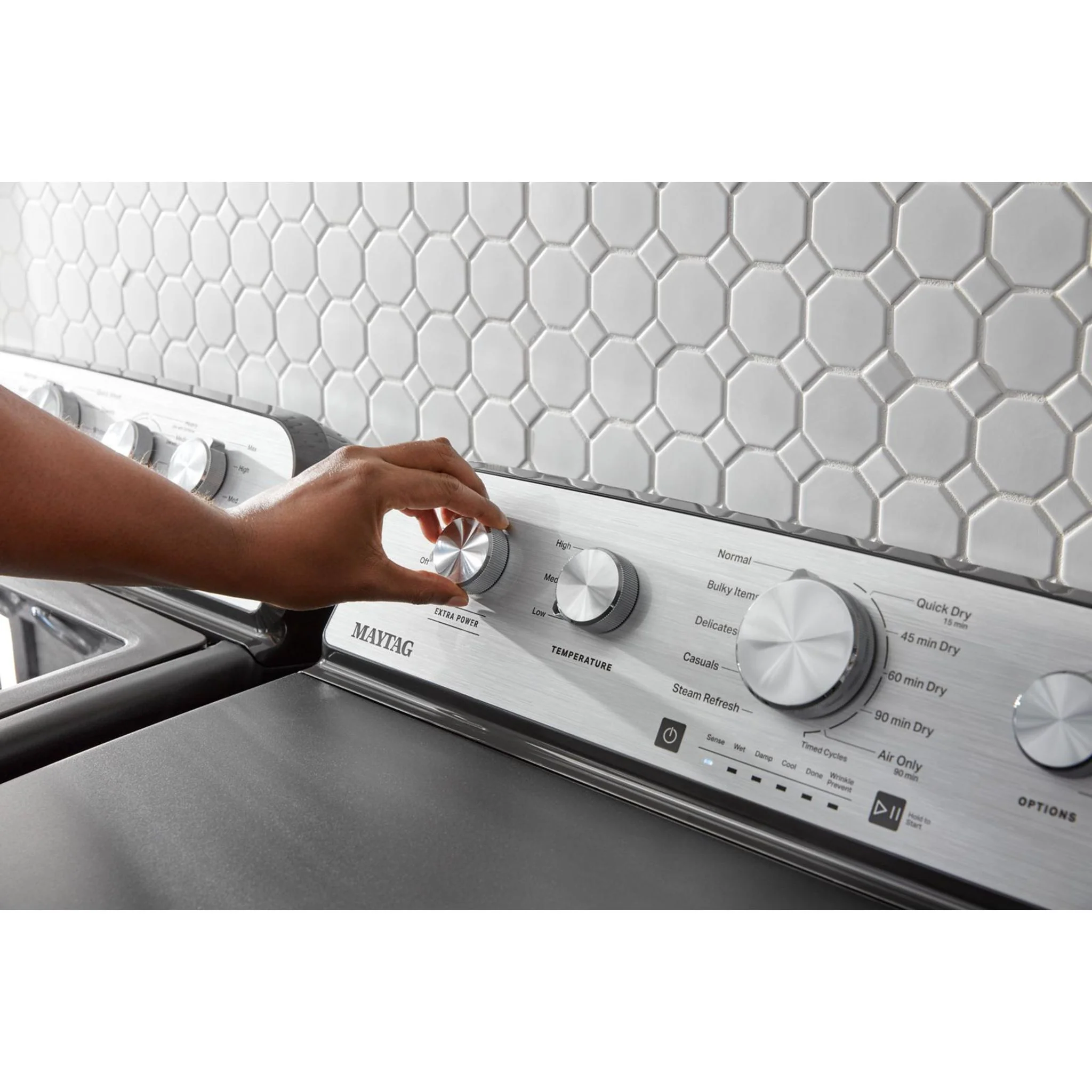 Maytag Top Load Gas Dryer with Steam-Enhanced Cycles - 7.0 cu.ft. - Volcano Black (MGD5430PBK) - Image 7
