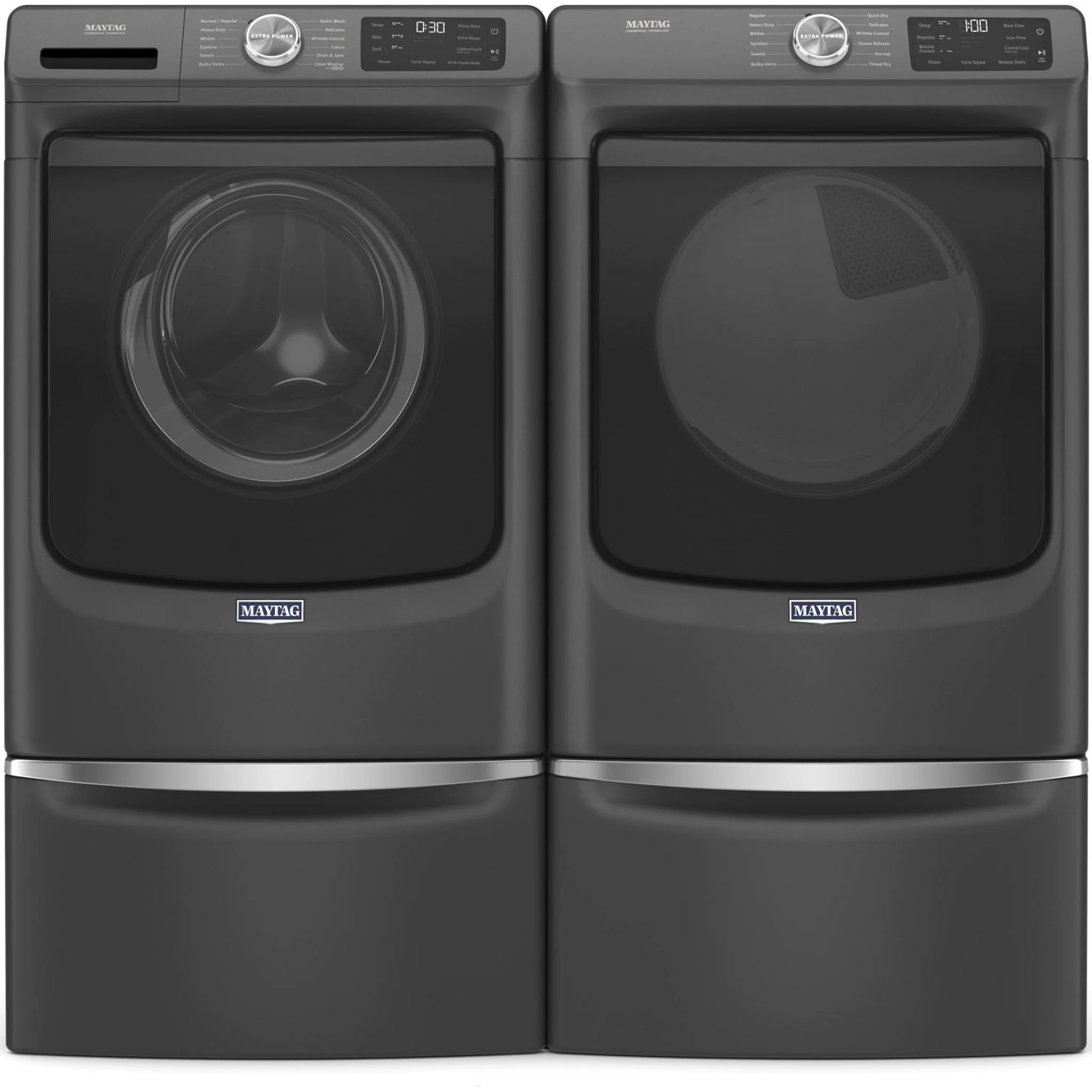 Maytag Front Load Gas Dryer with Extra Power and Quick Dry Cycle - 7.3 cu. ft. -Volcano Black (MGD6630MBK) - Image 5