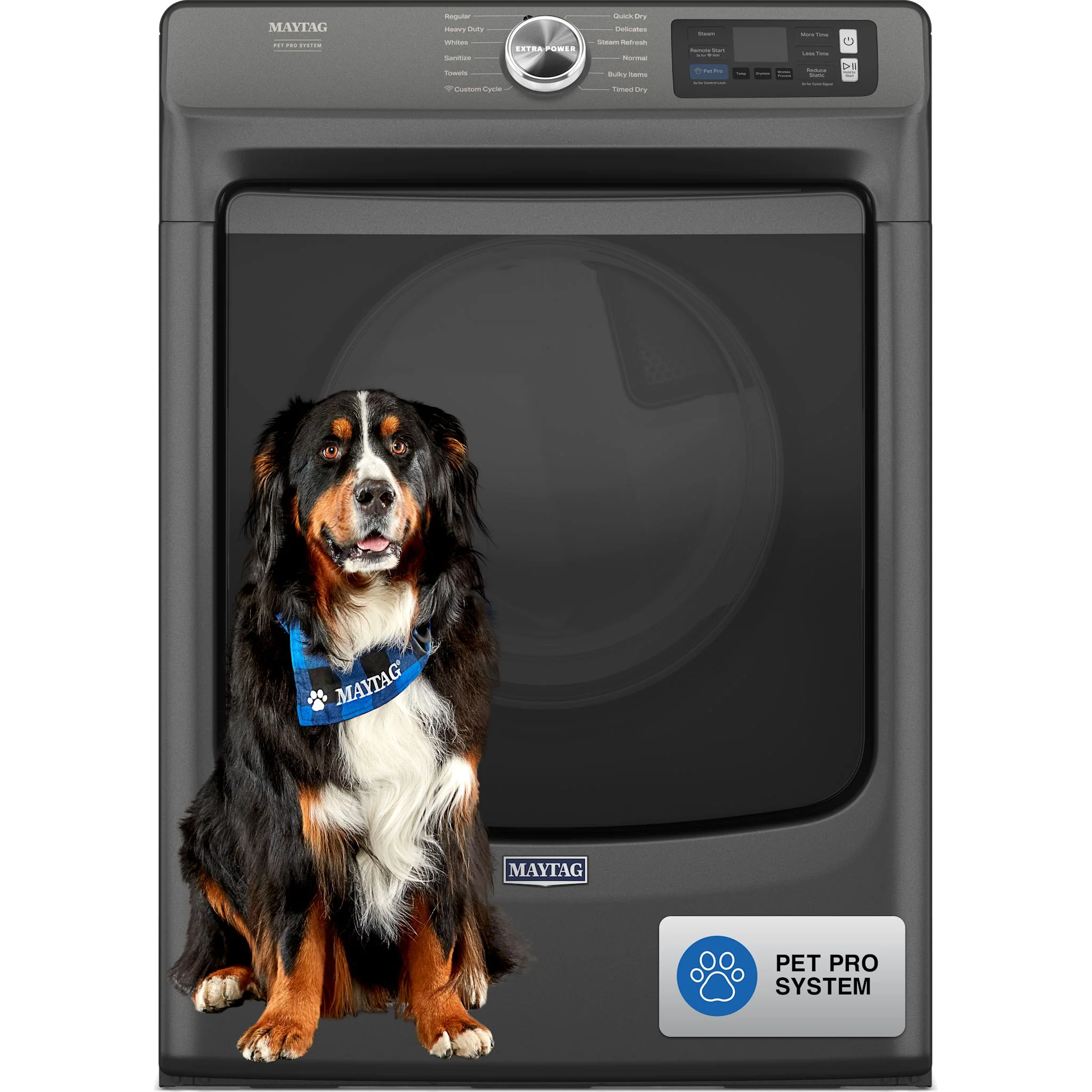Maytag Smart Pet Pro Front Load Gas Dryer - 7.4 CU. FT. -Volcano Black (MGD7020RU) - Image 2